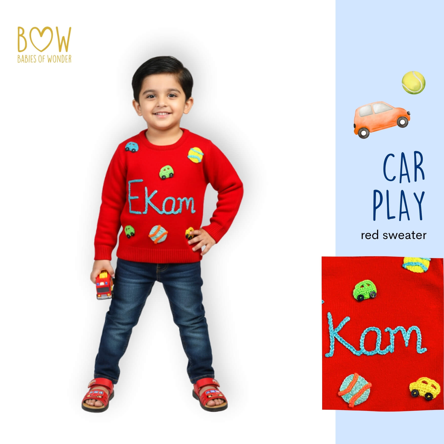 Boys Customised Car Play Sweater