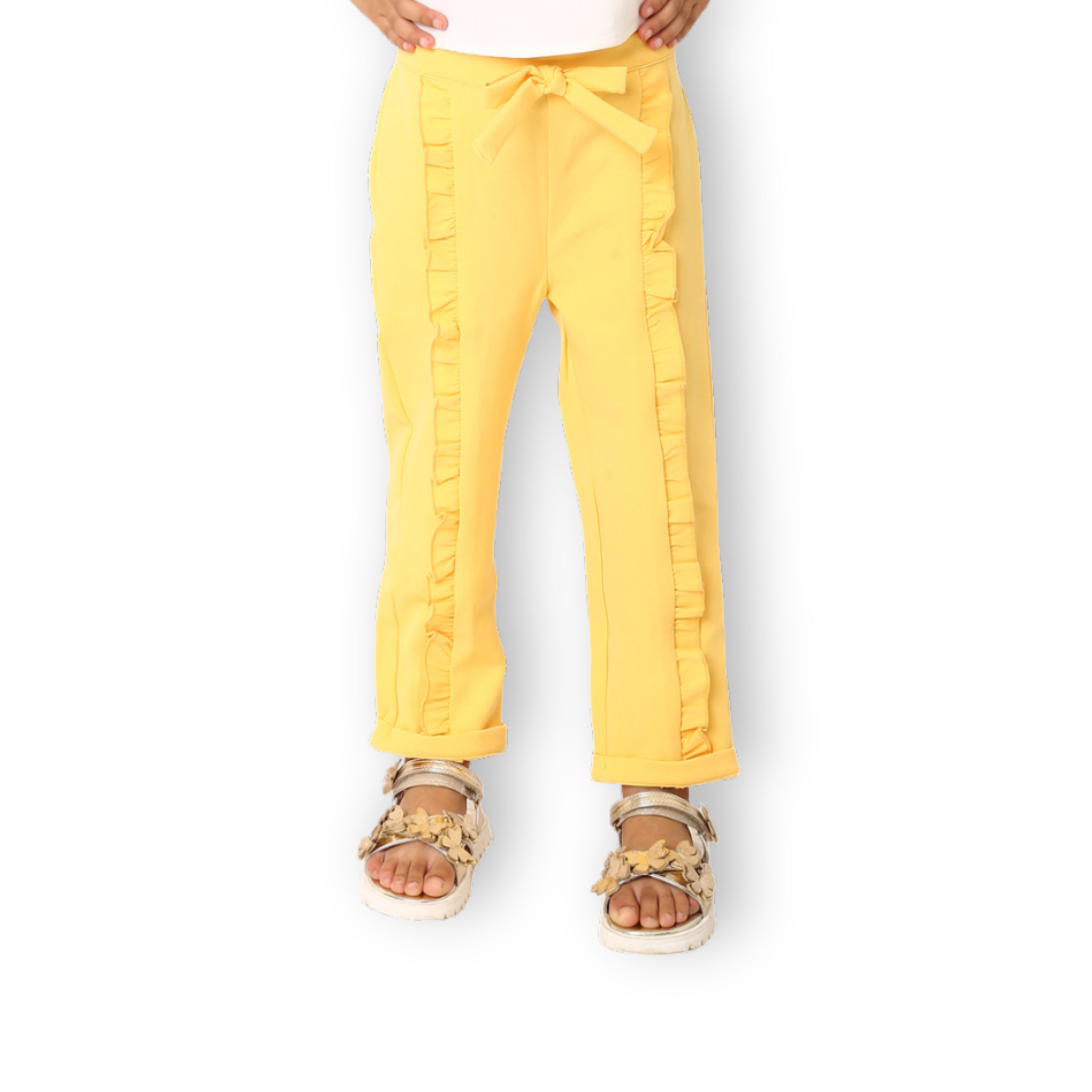 Ella Frill Pants - Yellow