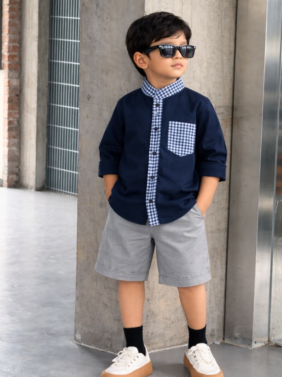 Archie Cotton Shirt - Navy