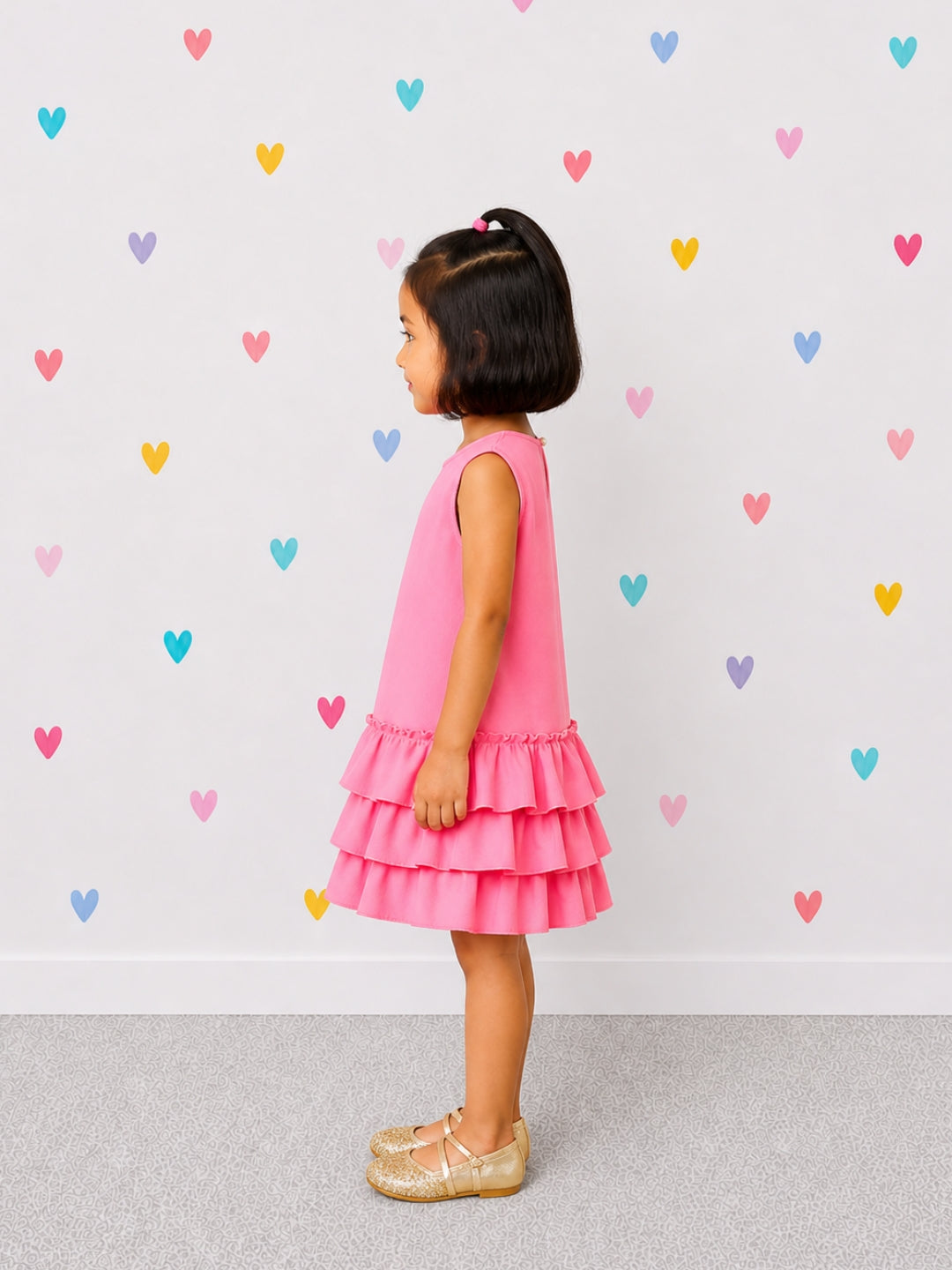Ruffles Pixie Dress - Barbie Pink