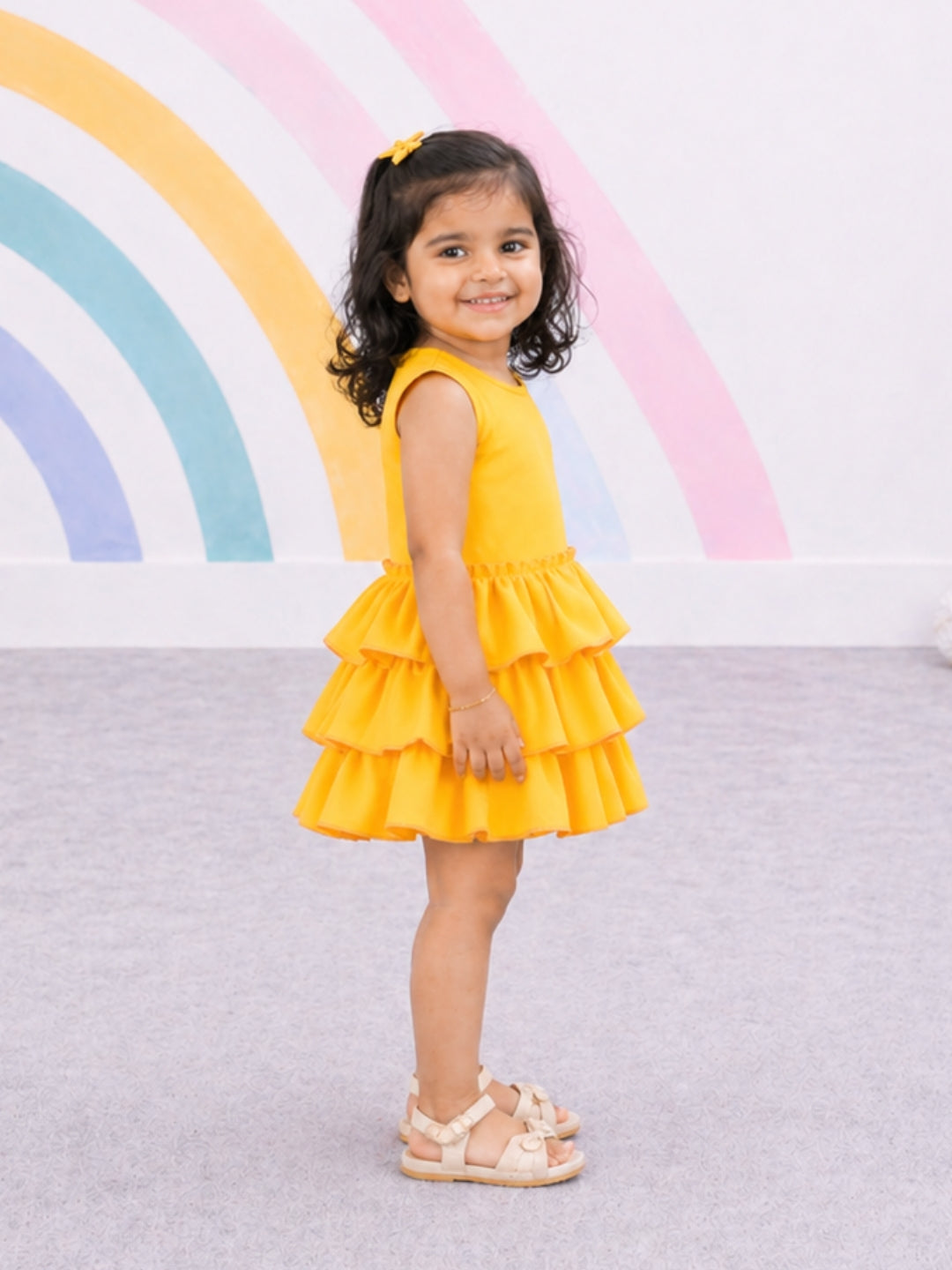 Ruffles Pixie Dress - Yellow