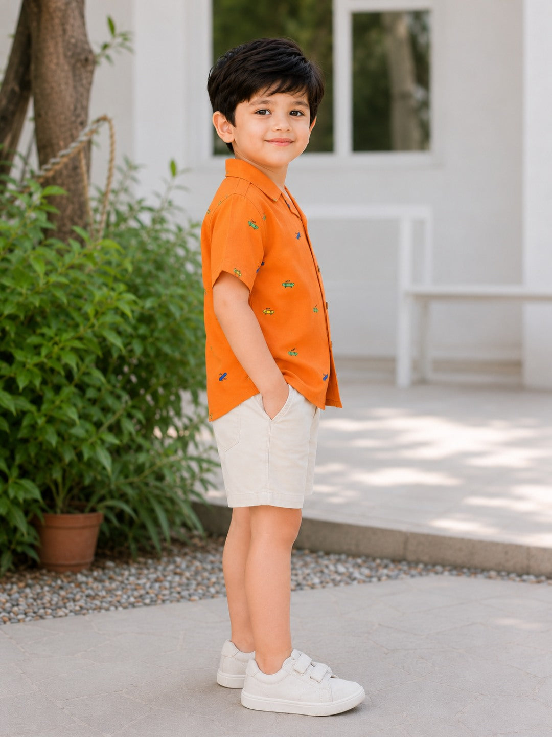 Charlie Cotton Shirt - Orange