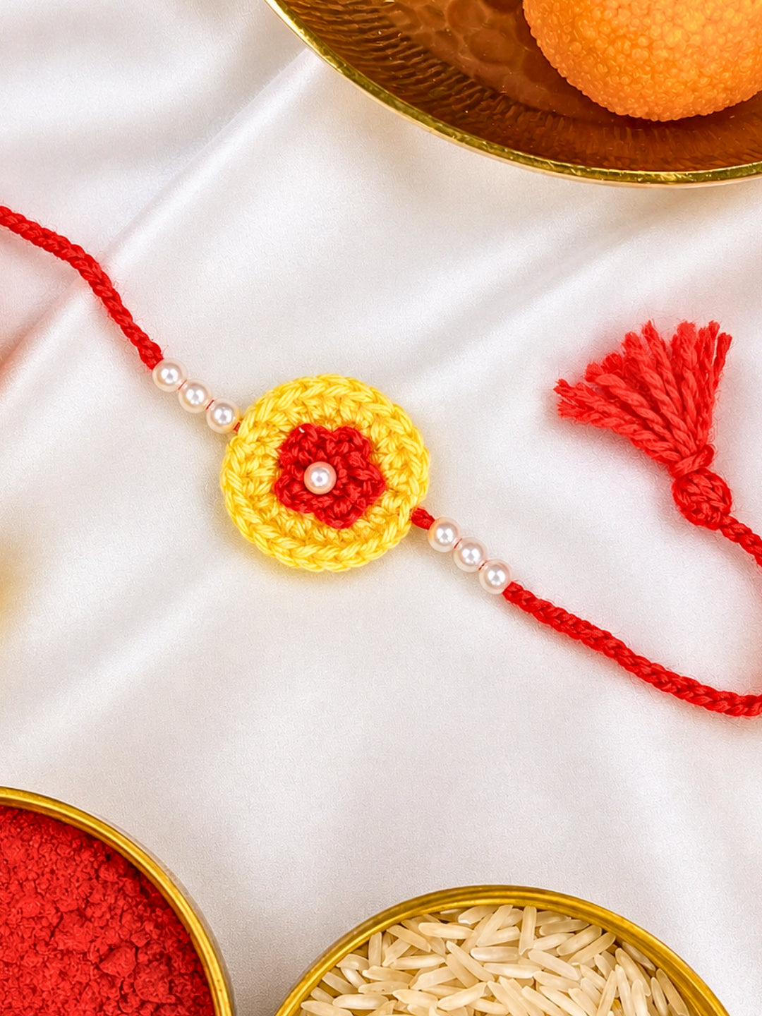 Soft Flower Rakhi - Red