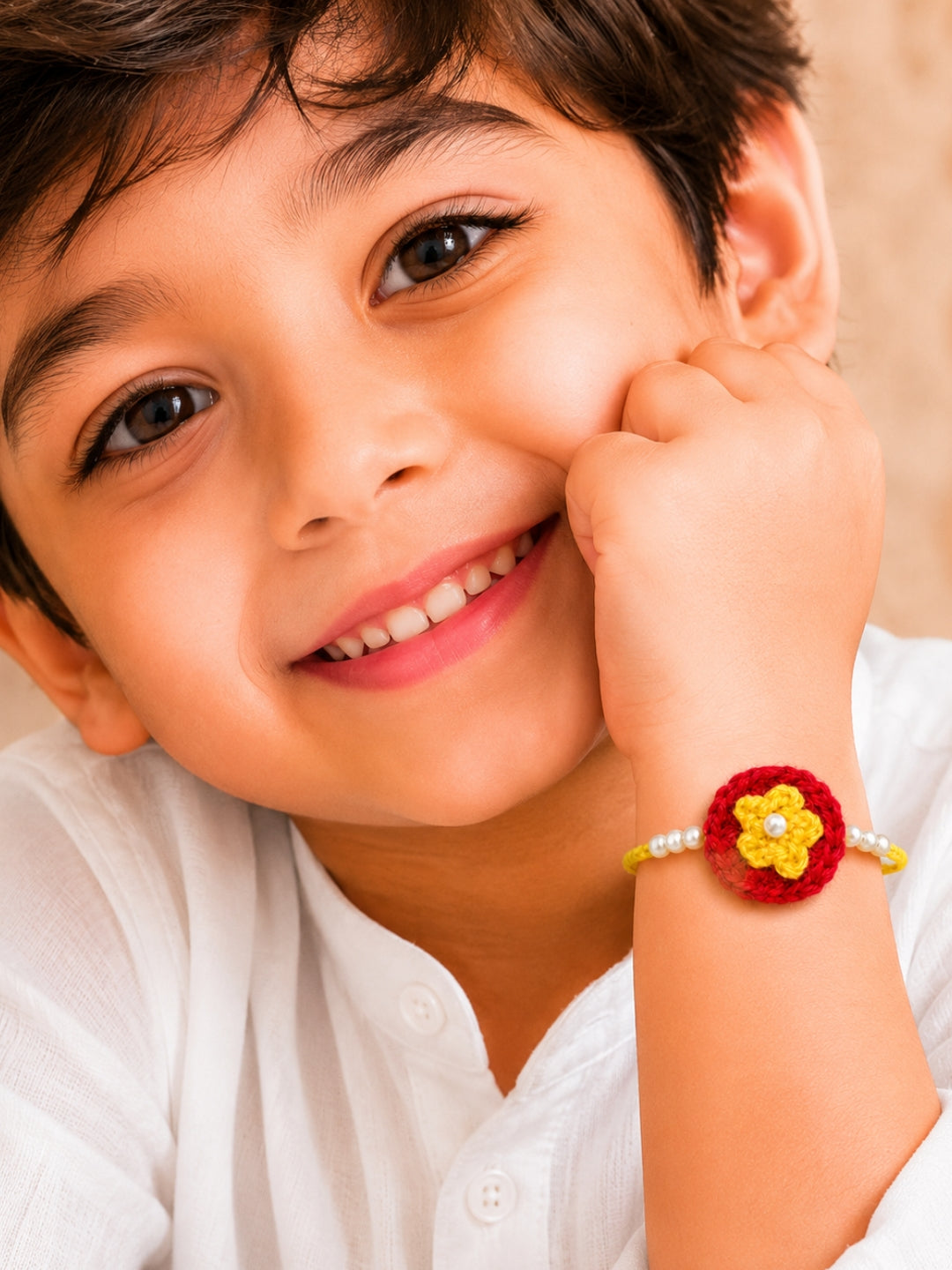 Soft Flower Rakhi - Yellow