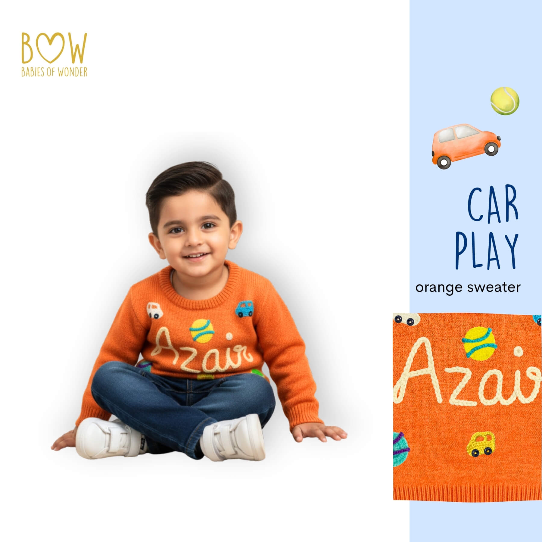 Boys Customised Car Play Sweater