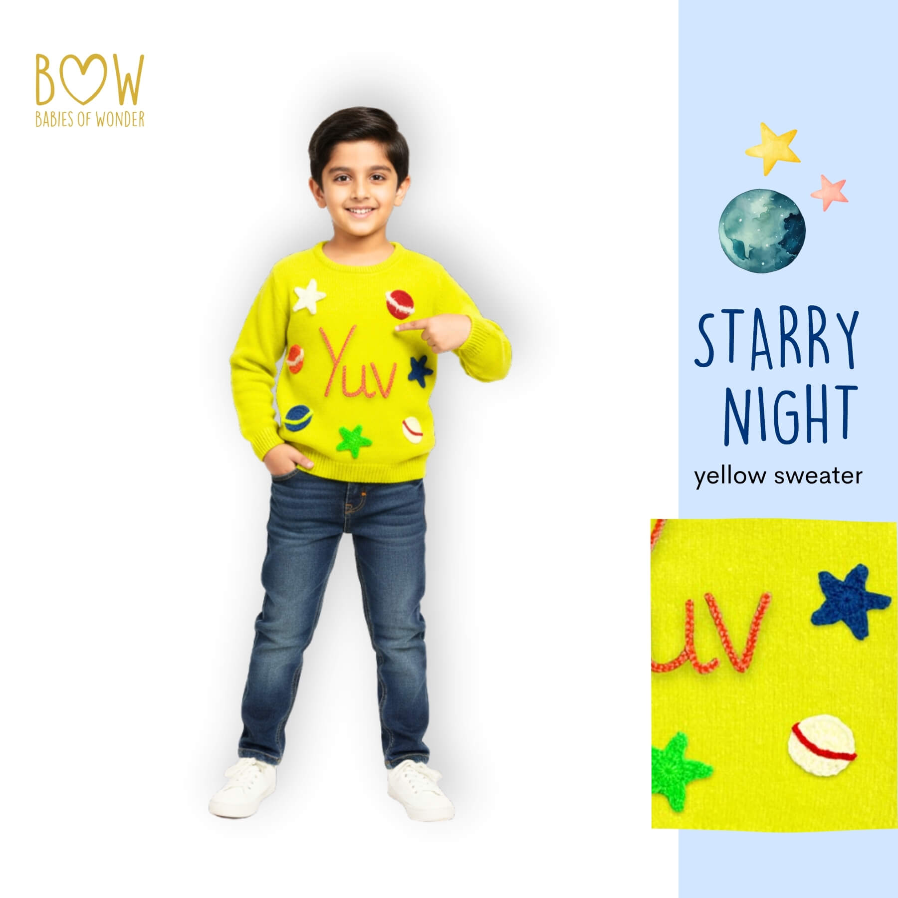 Boys Customised Starry Night Sweater