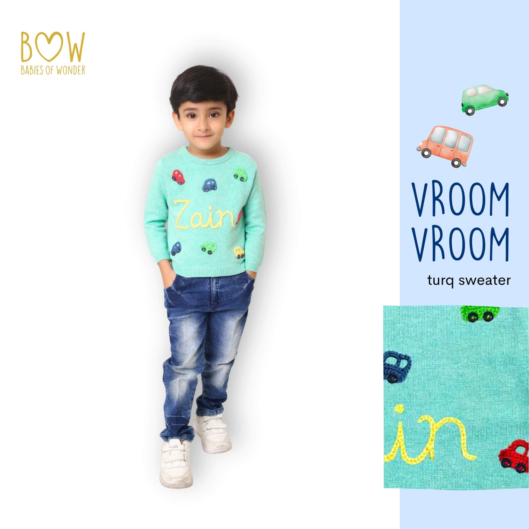 Boys Customised Cars Sweater