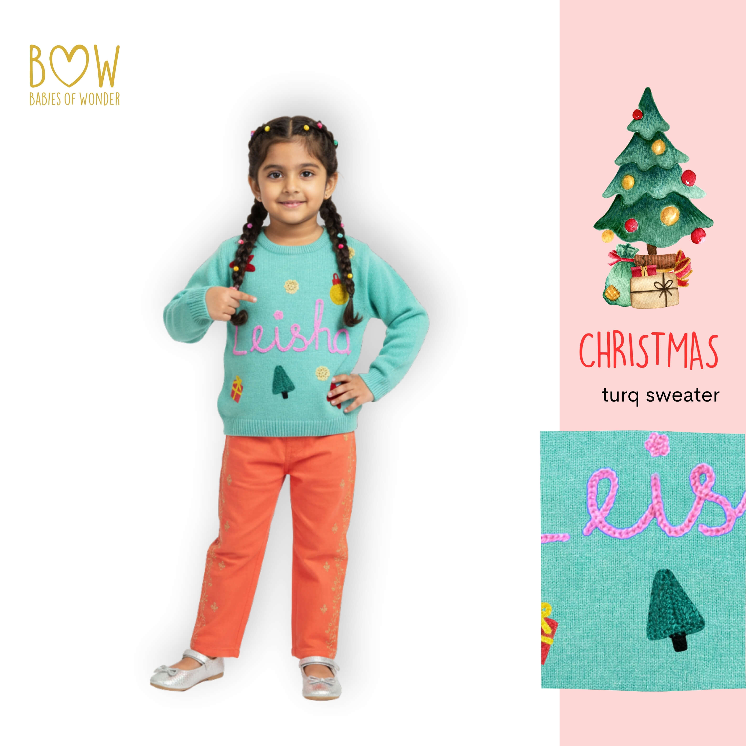 Girls Customised Christmas Sweater