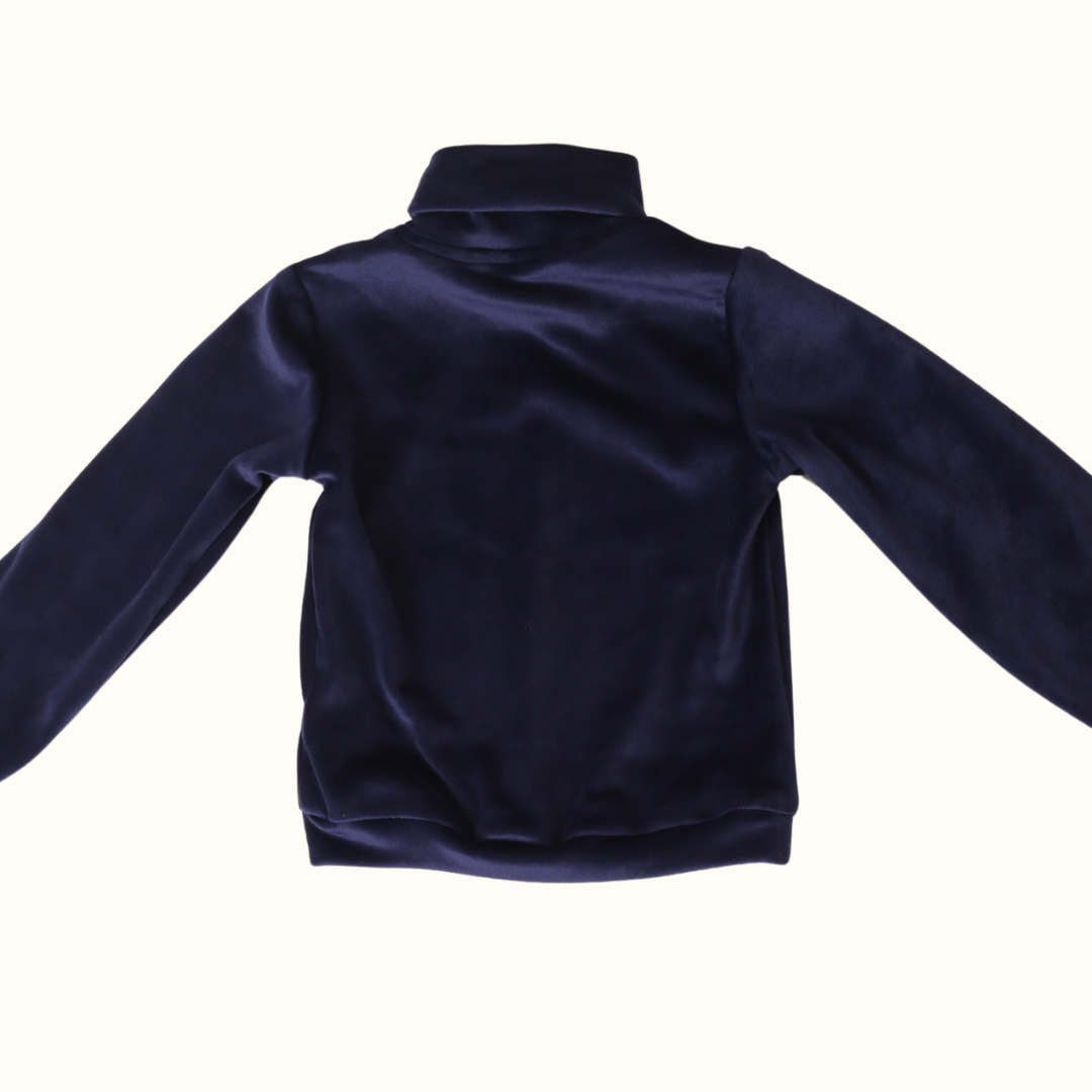 Velour Turtleneck - Navy