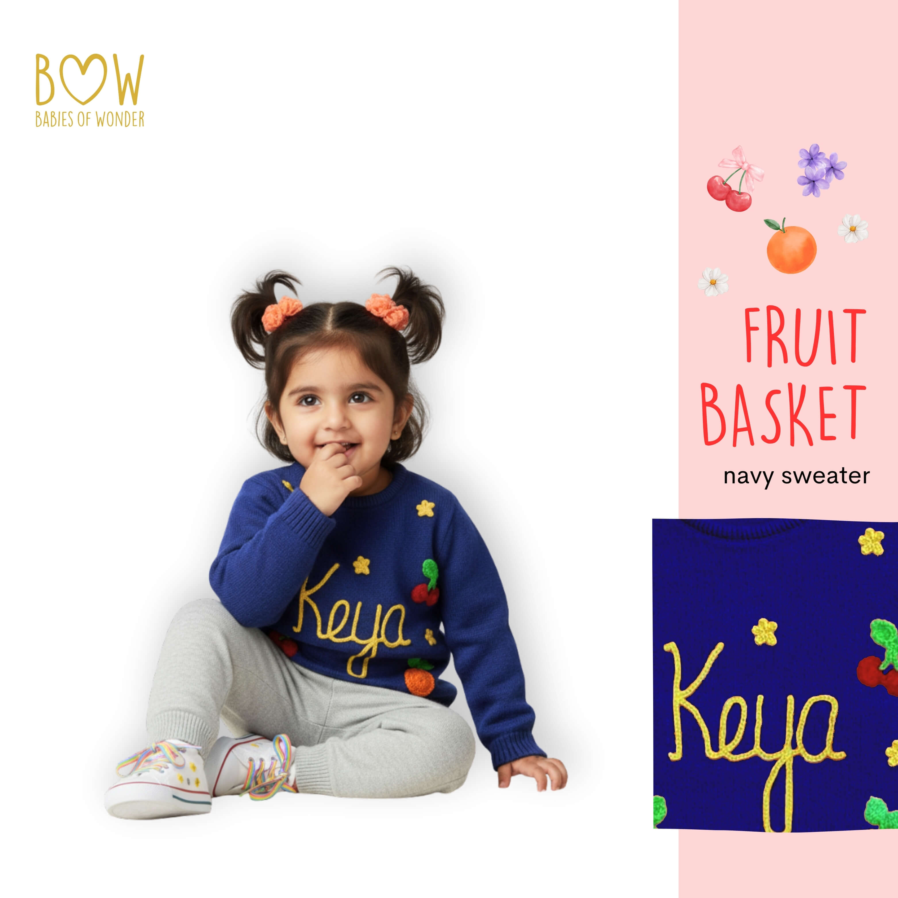 Girls Customised Fruit Basket Sweater