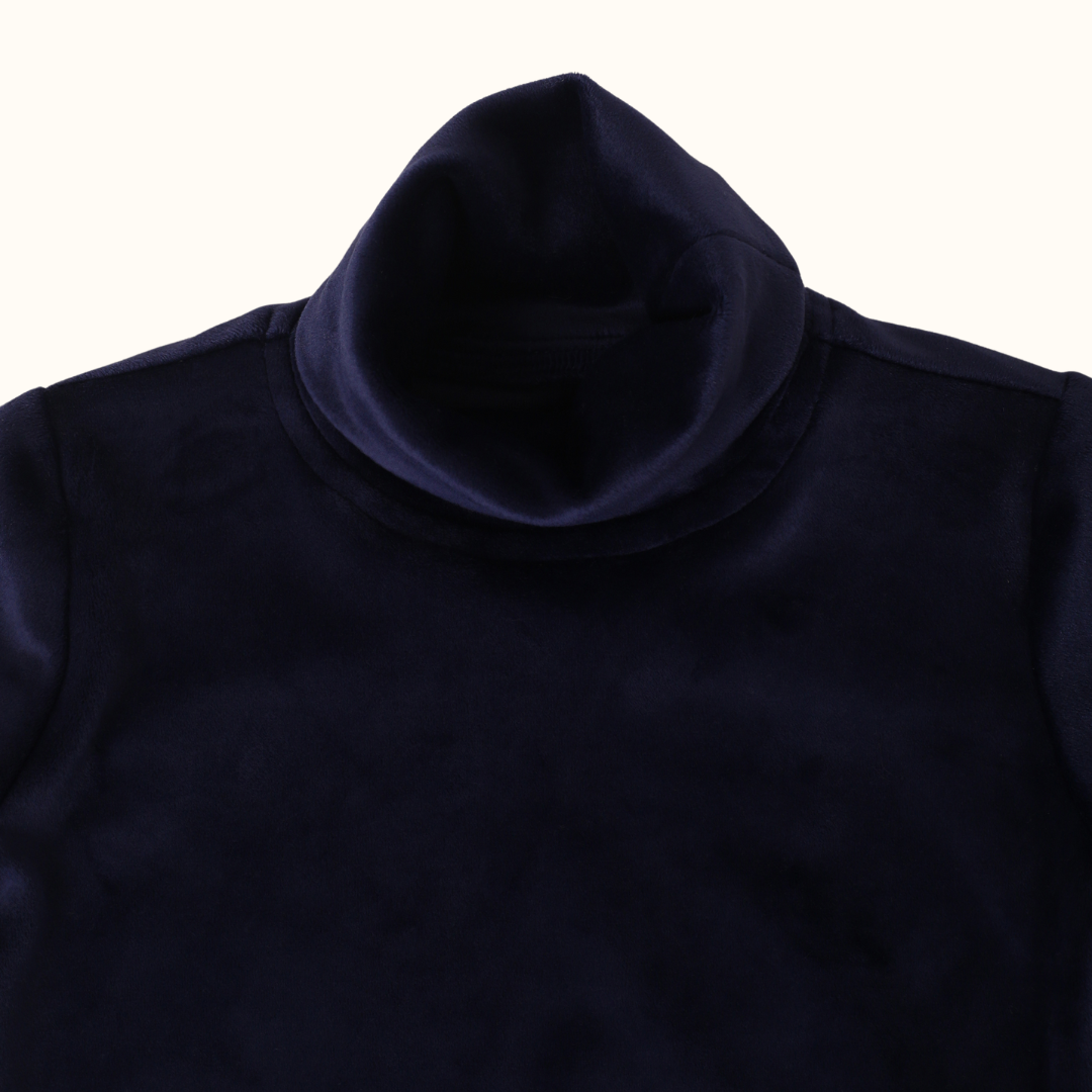 Velour Turtleneck - Navy