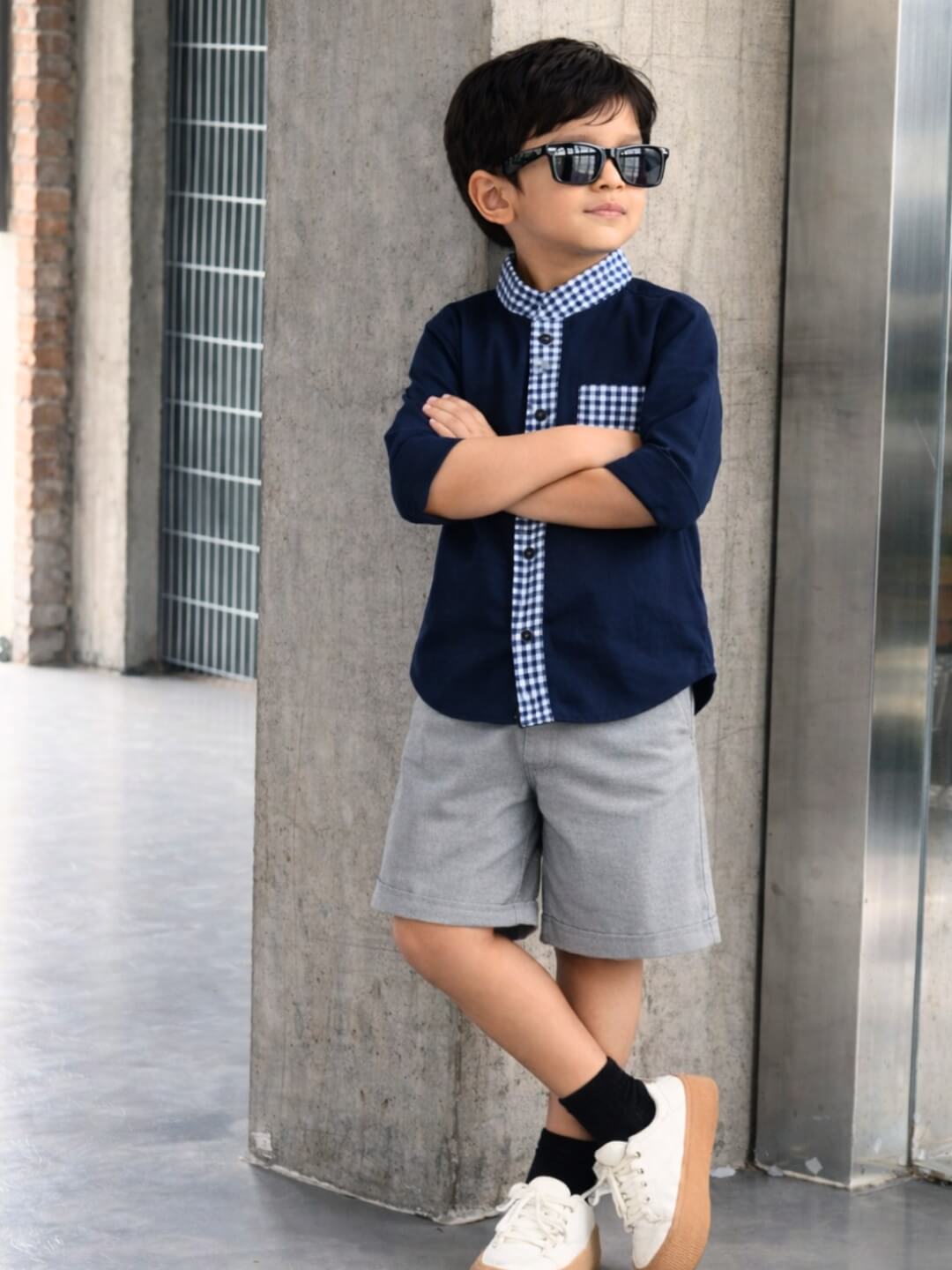 Archie Cotton Shirt - Navy