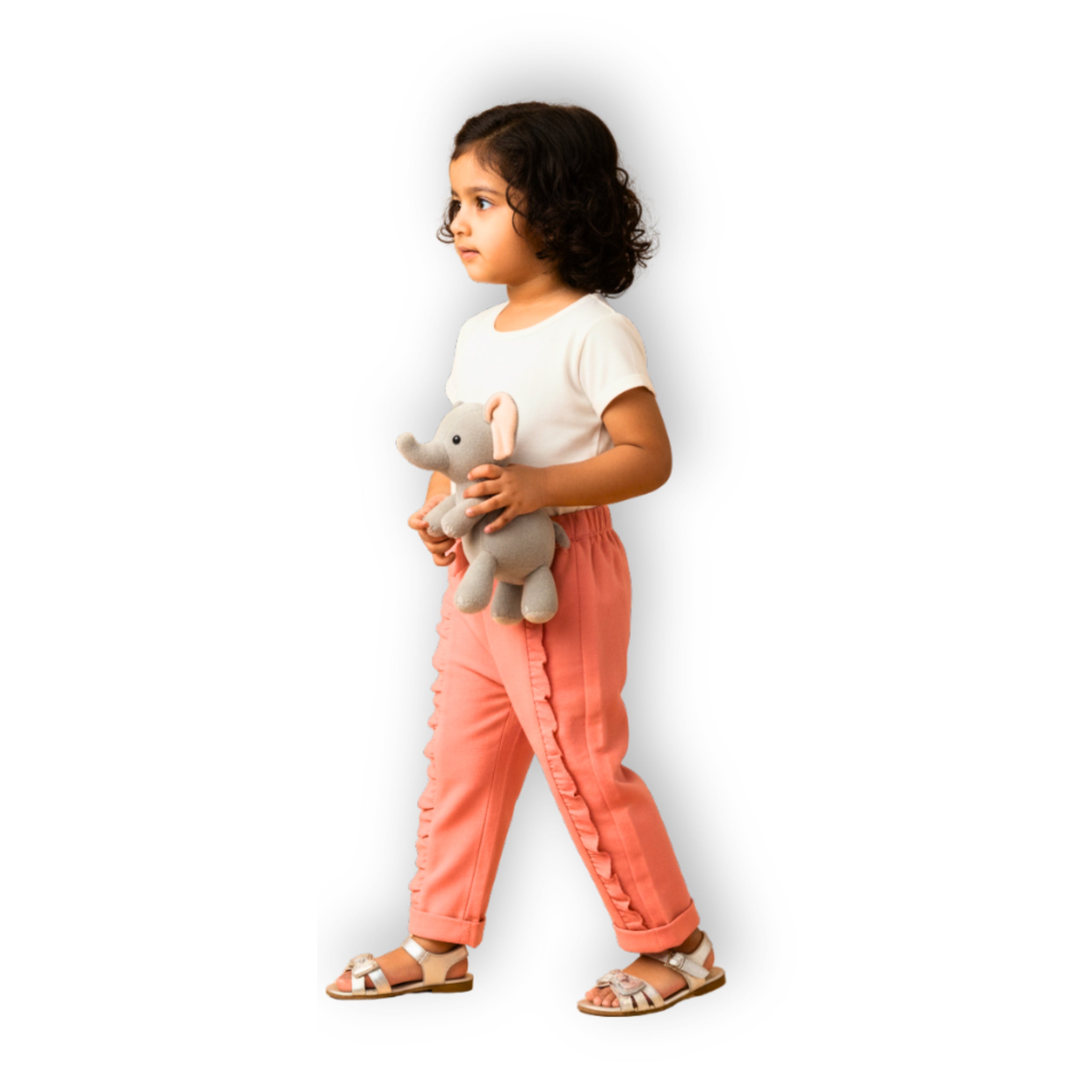 Ella Frills Pants - Peach