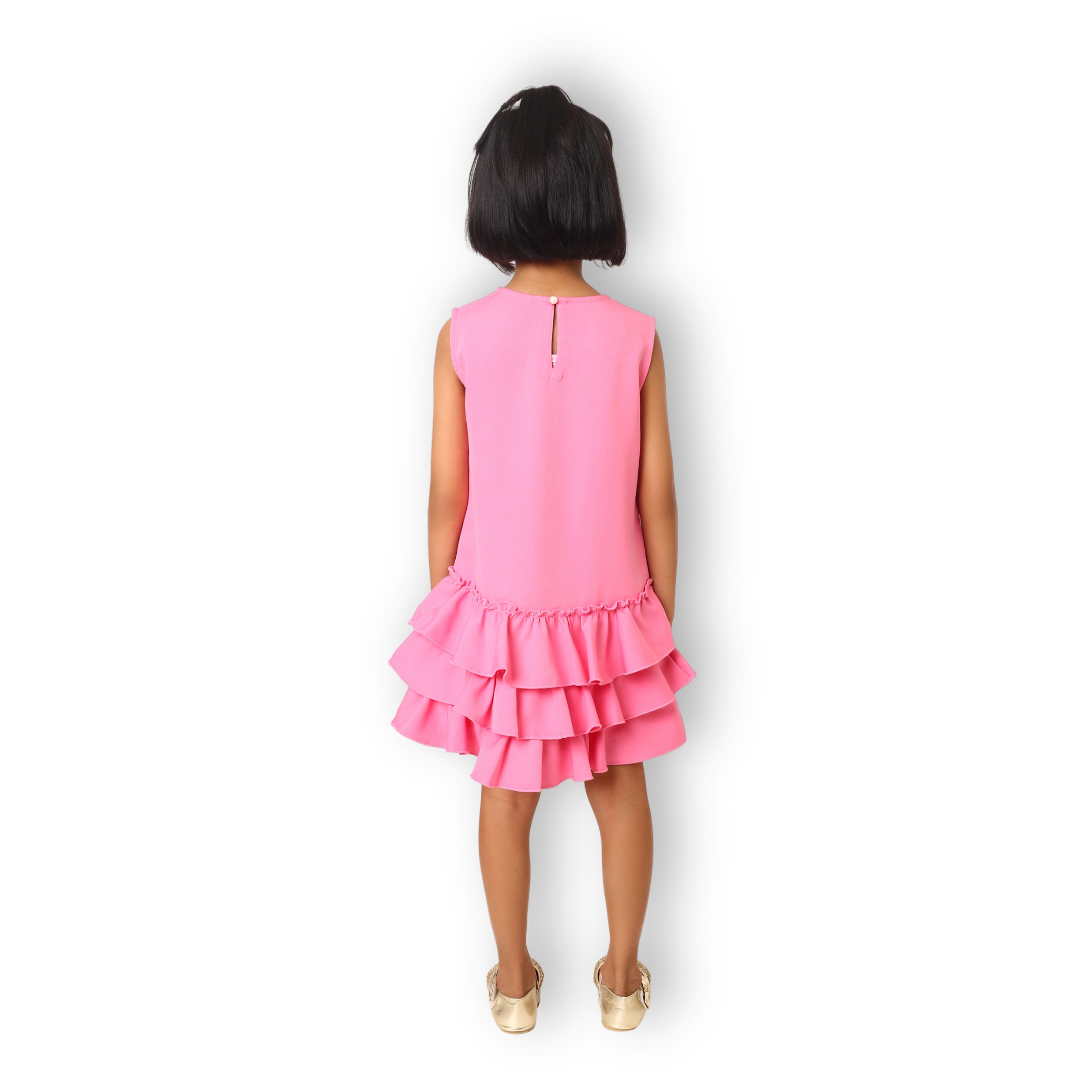 Ruffles Pixie Dress - Barbie Pink