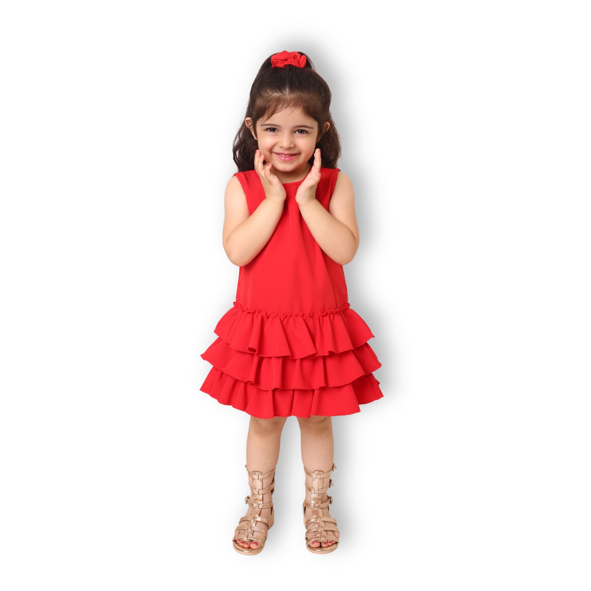 Ruffles Pixie Dress - Red