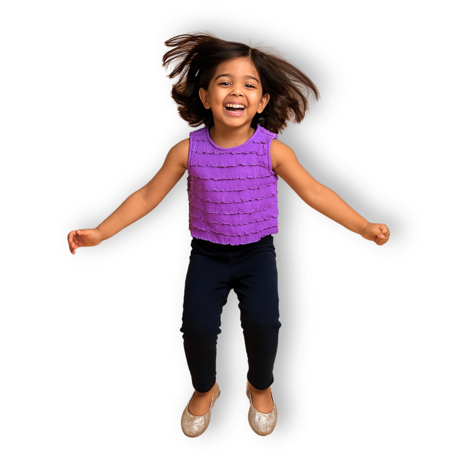 Sarah Frills Top - Purple