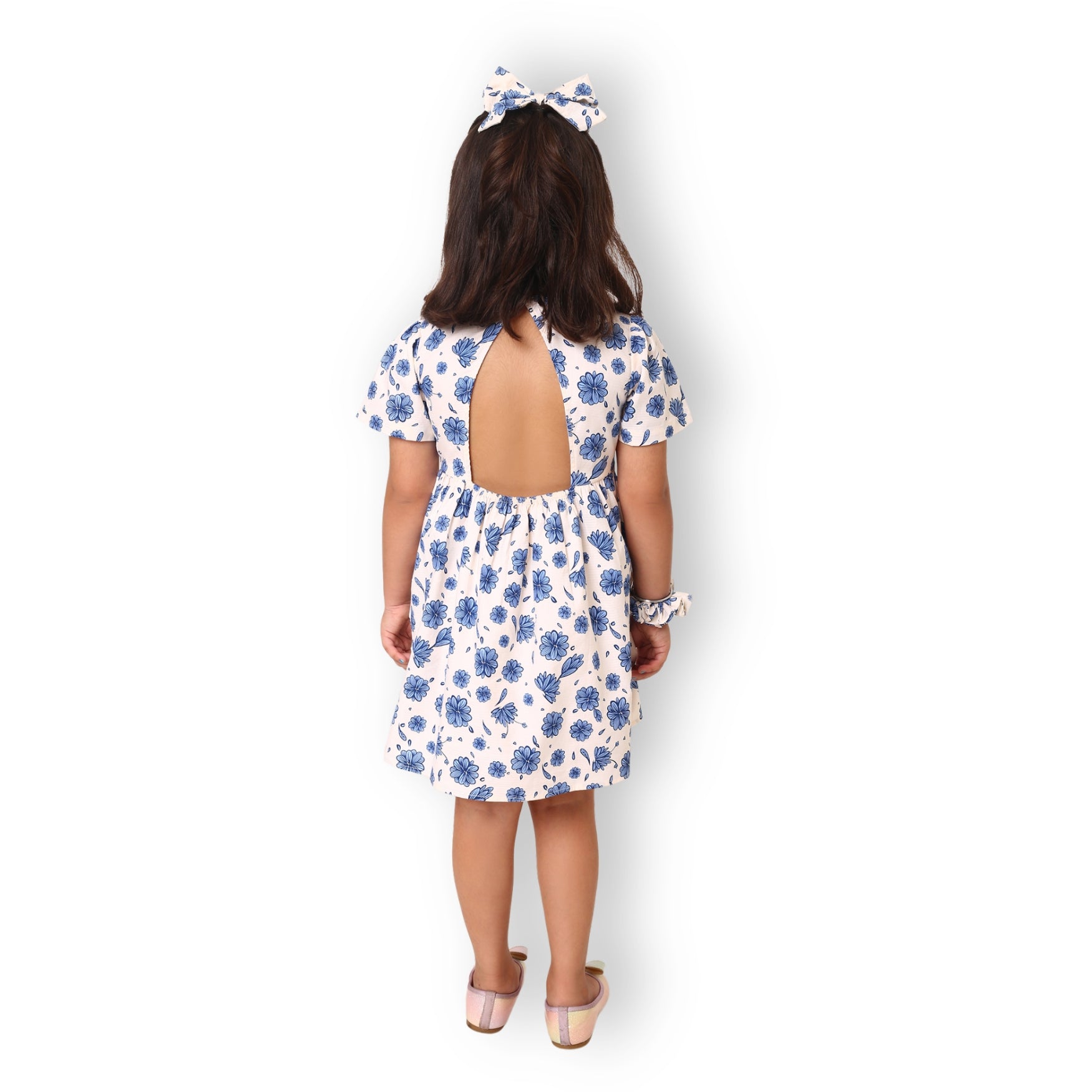 Cotton Emma Dress - Blue Floral