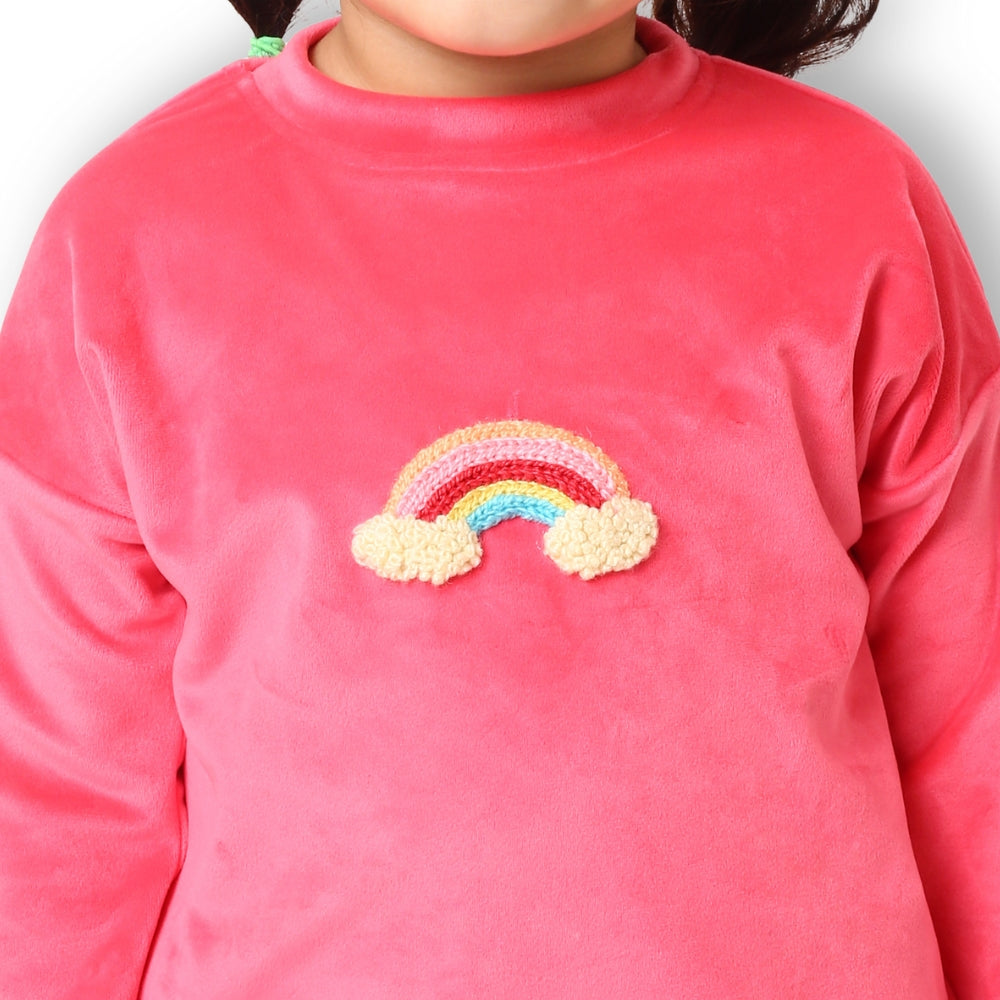 Cosy Rainbow Ruffle Sweatshirt