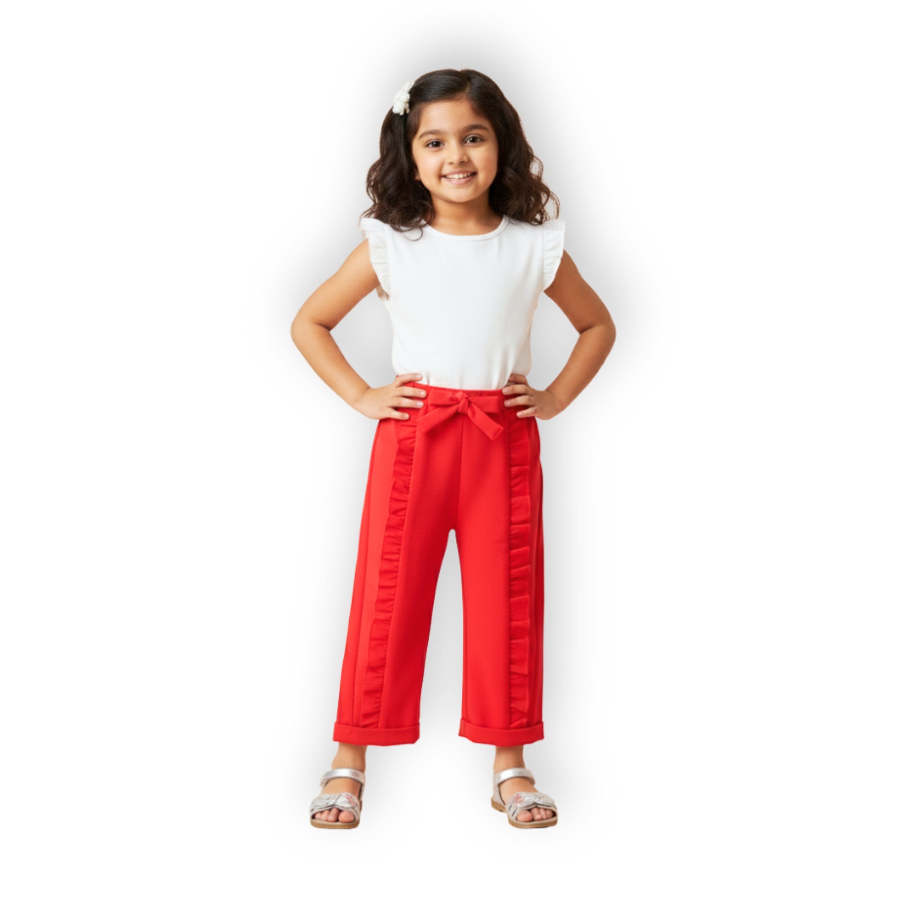 Ella Frills Pants - Red
