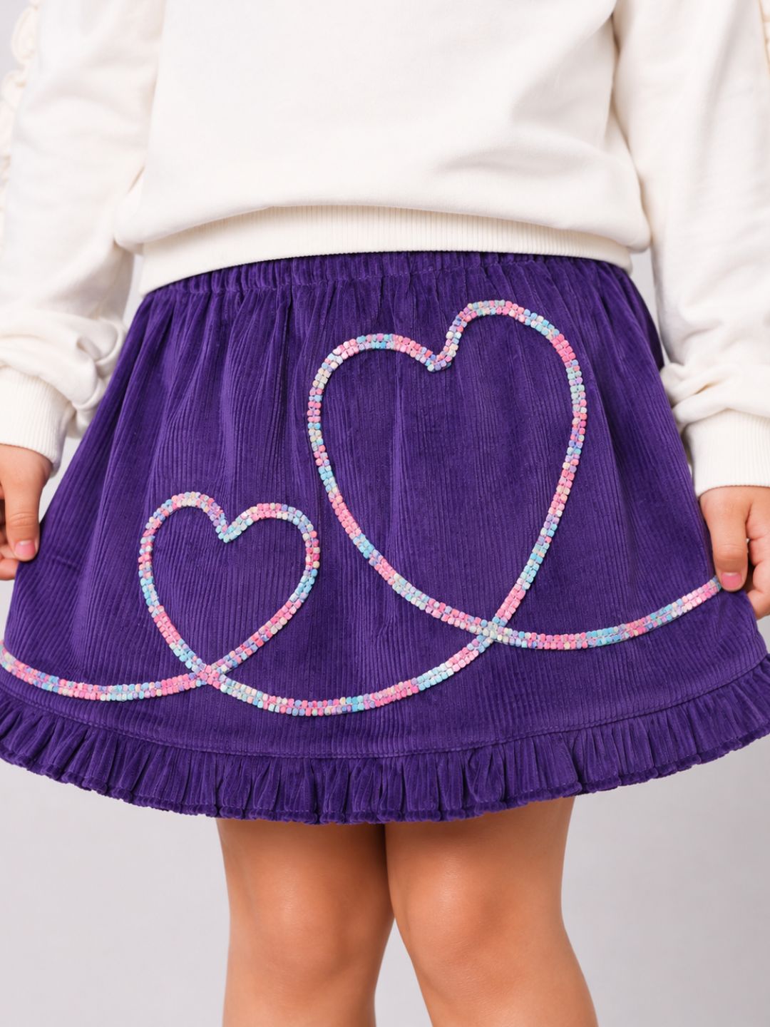 Heart Frill Skirt - Purple