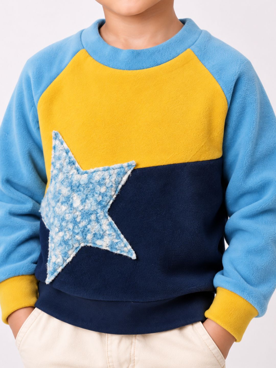 Star Colour Block Sweatshirt - Blue