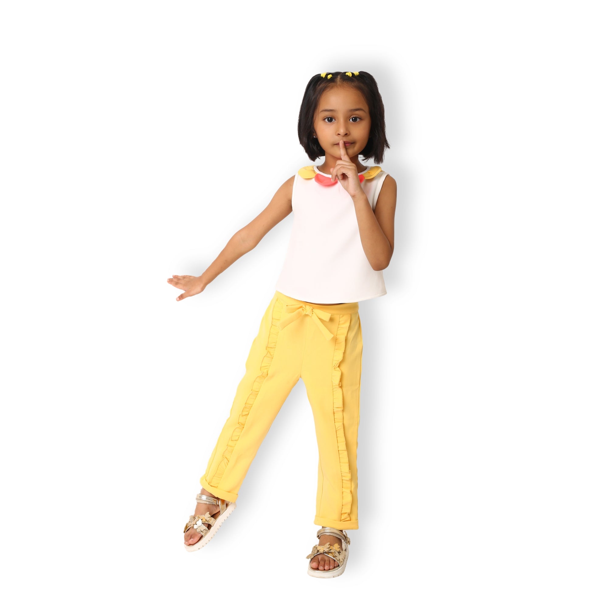 Ella Frill Pants - Yellow