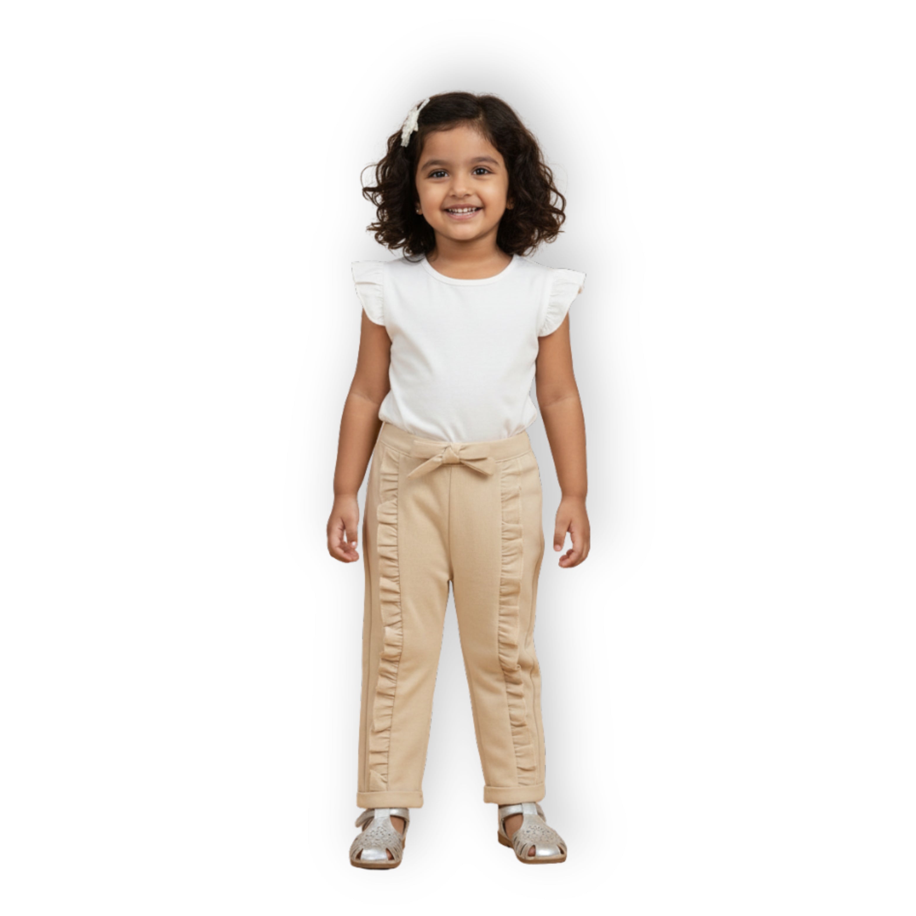Ella Frills Pants - Beige