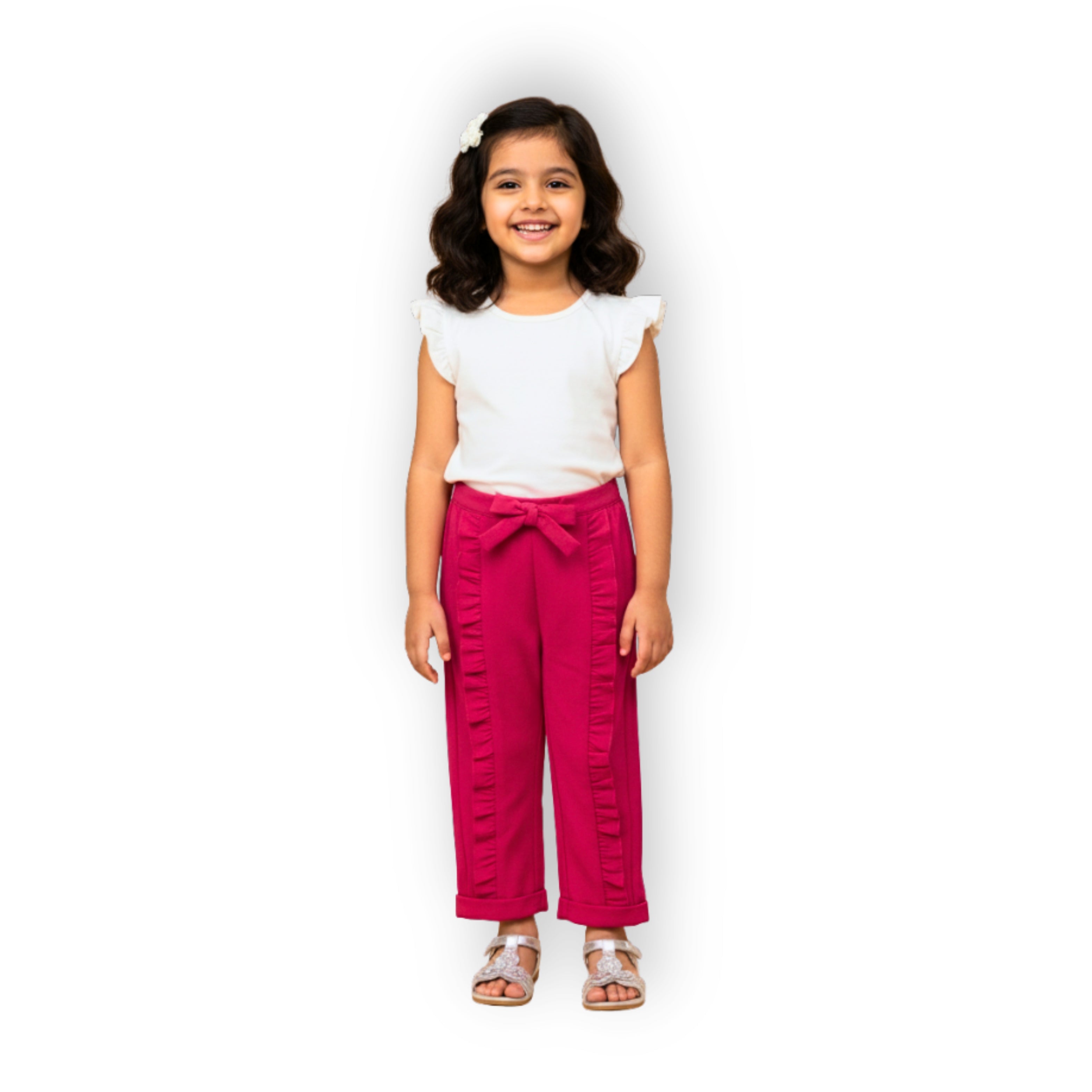 Ella Frills Pants - Hot Pink