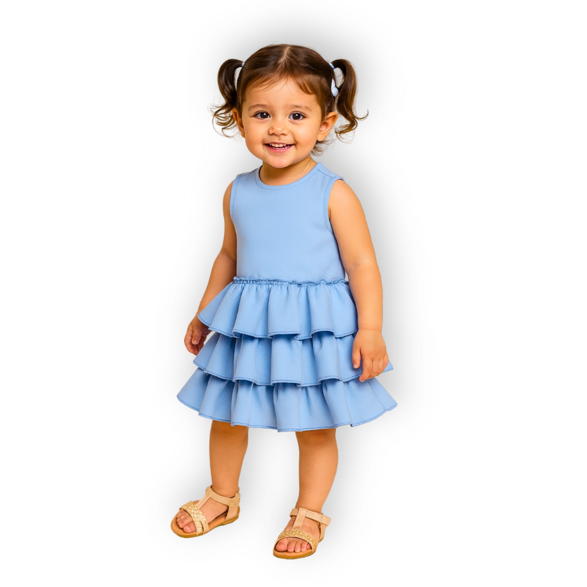 Ruffles Pixie Dress - Baby Blue