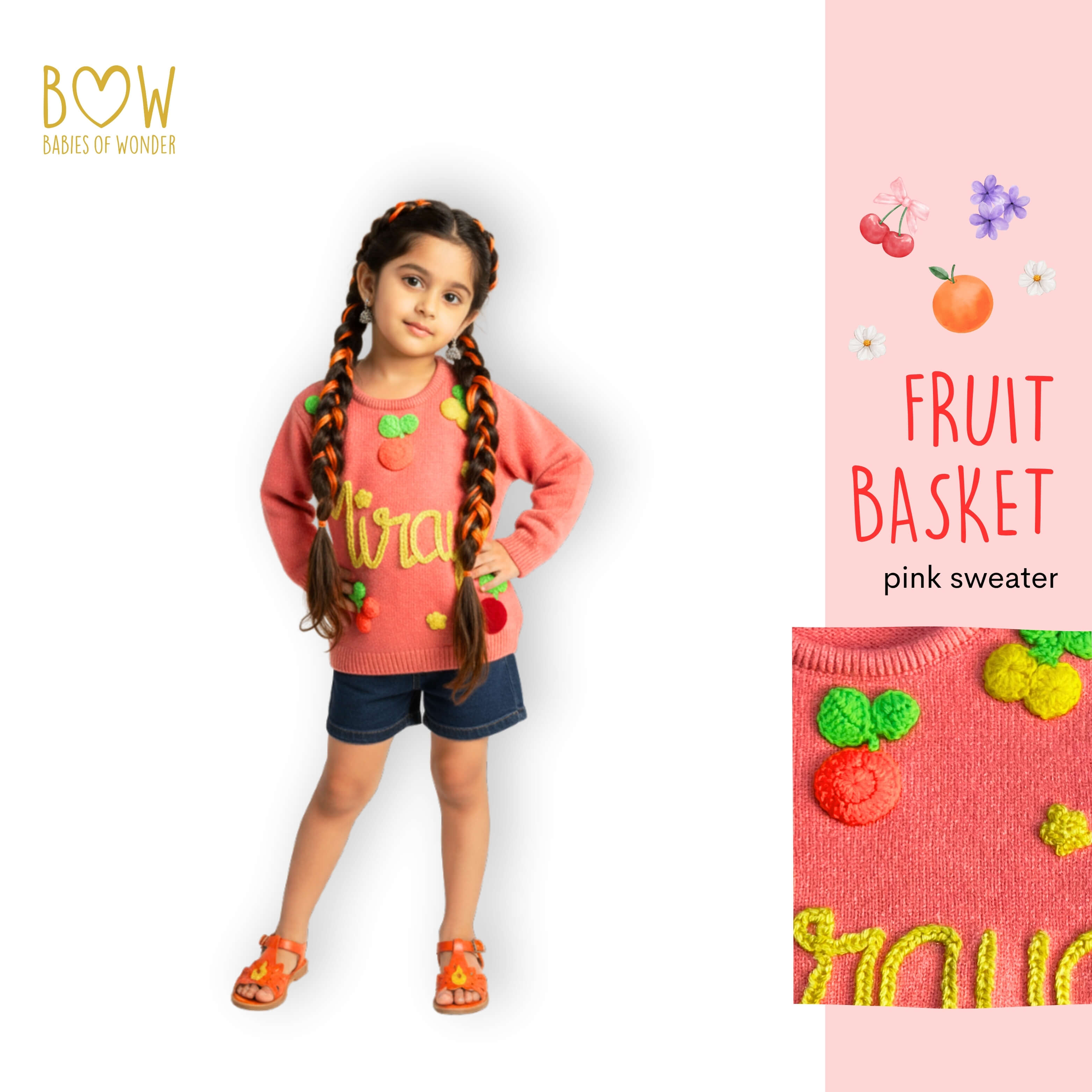 Girls Customised Fruit Basket Sweater