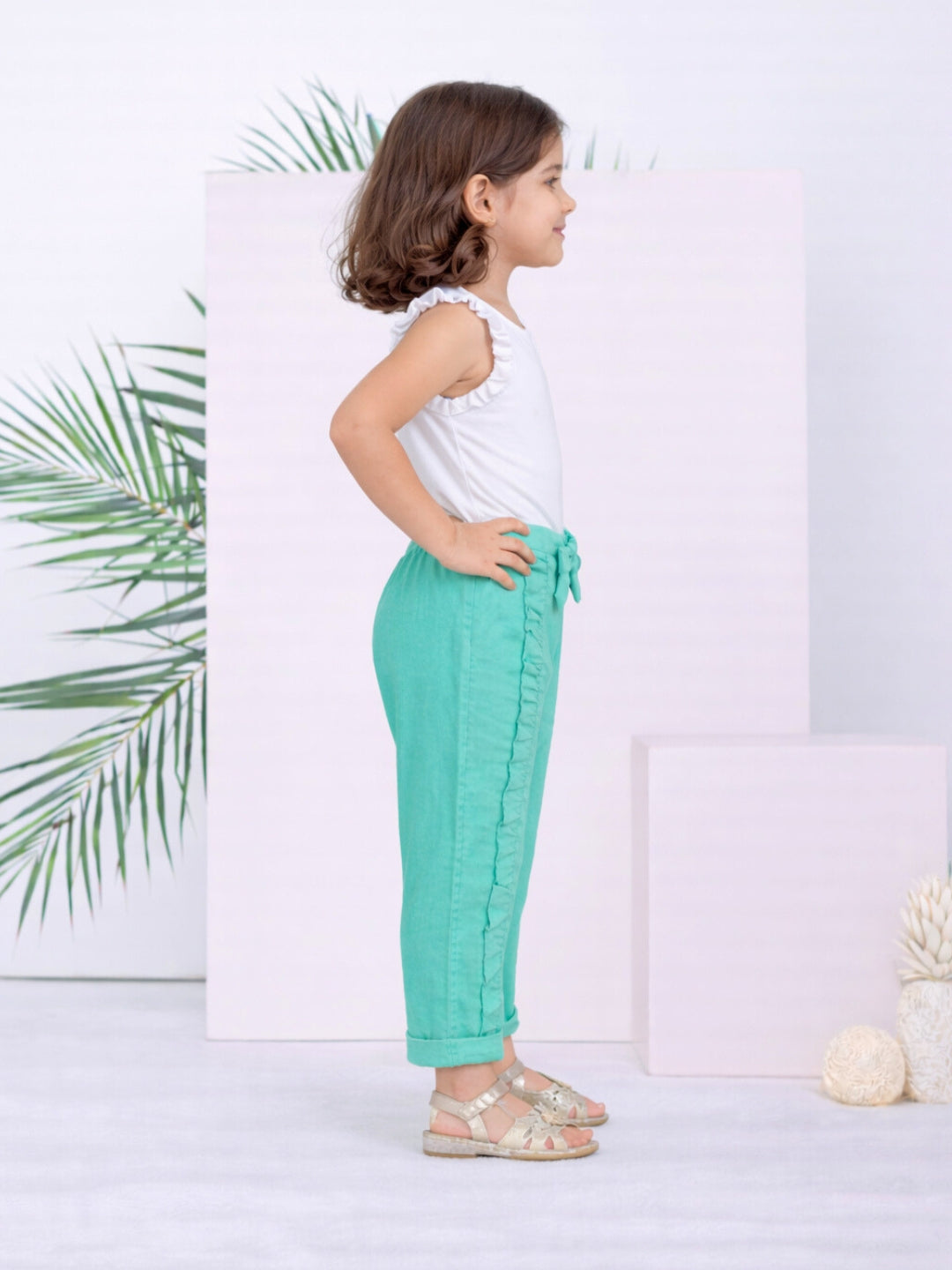 Ella Frills Pants - Turquoise