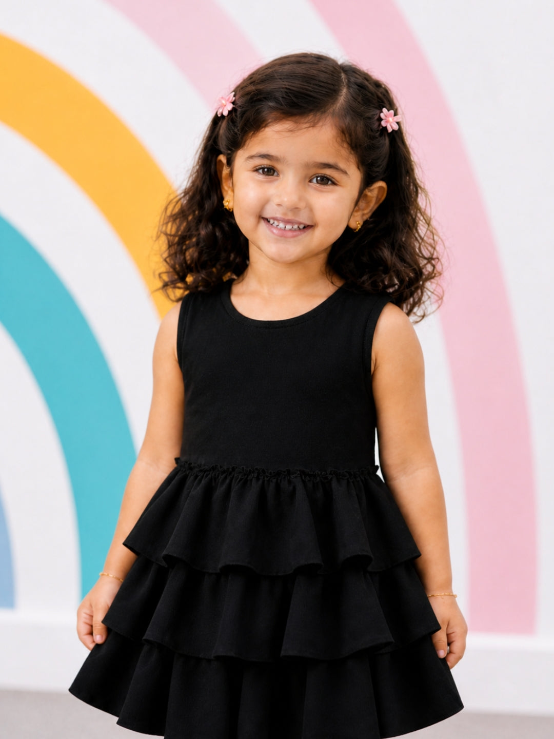 Ruffles Pixie Dress - Black