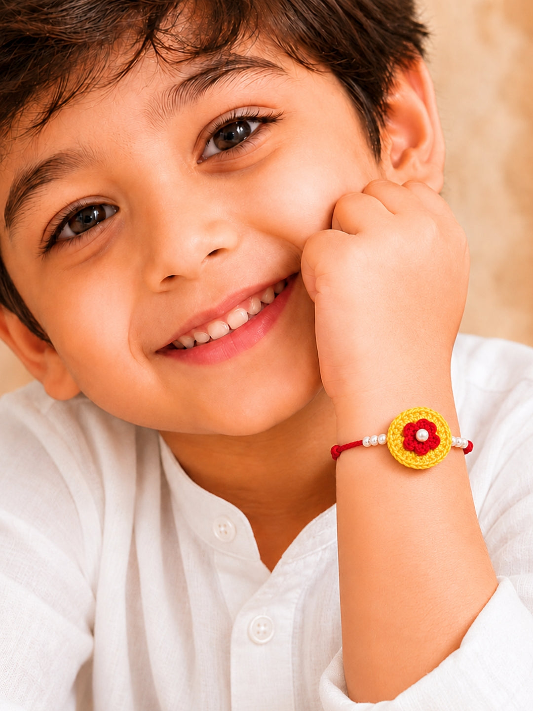Soft Flower Rakhi - Red