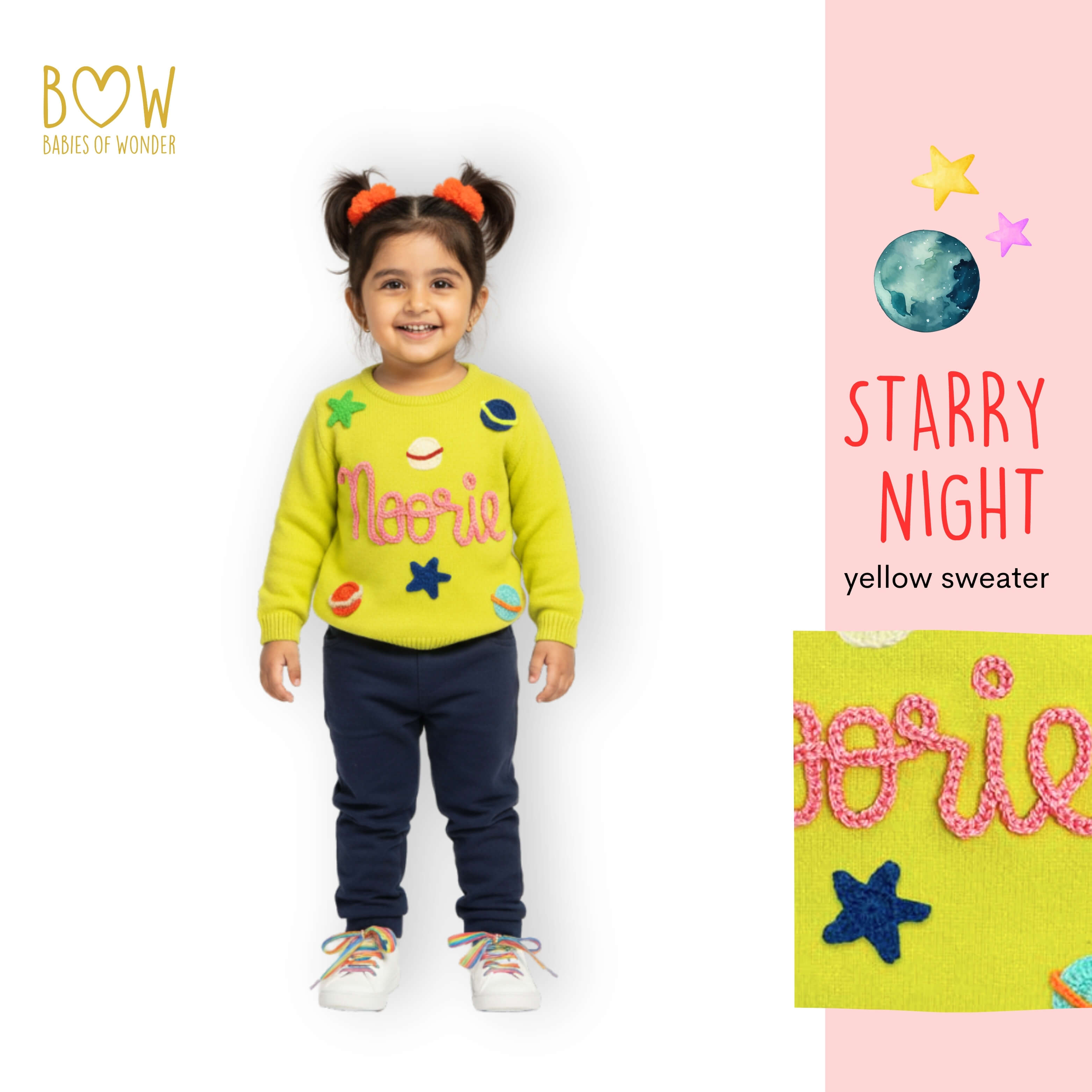 Girls Customised Starry Night Sweater