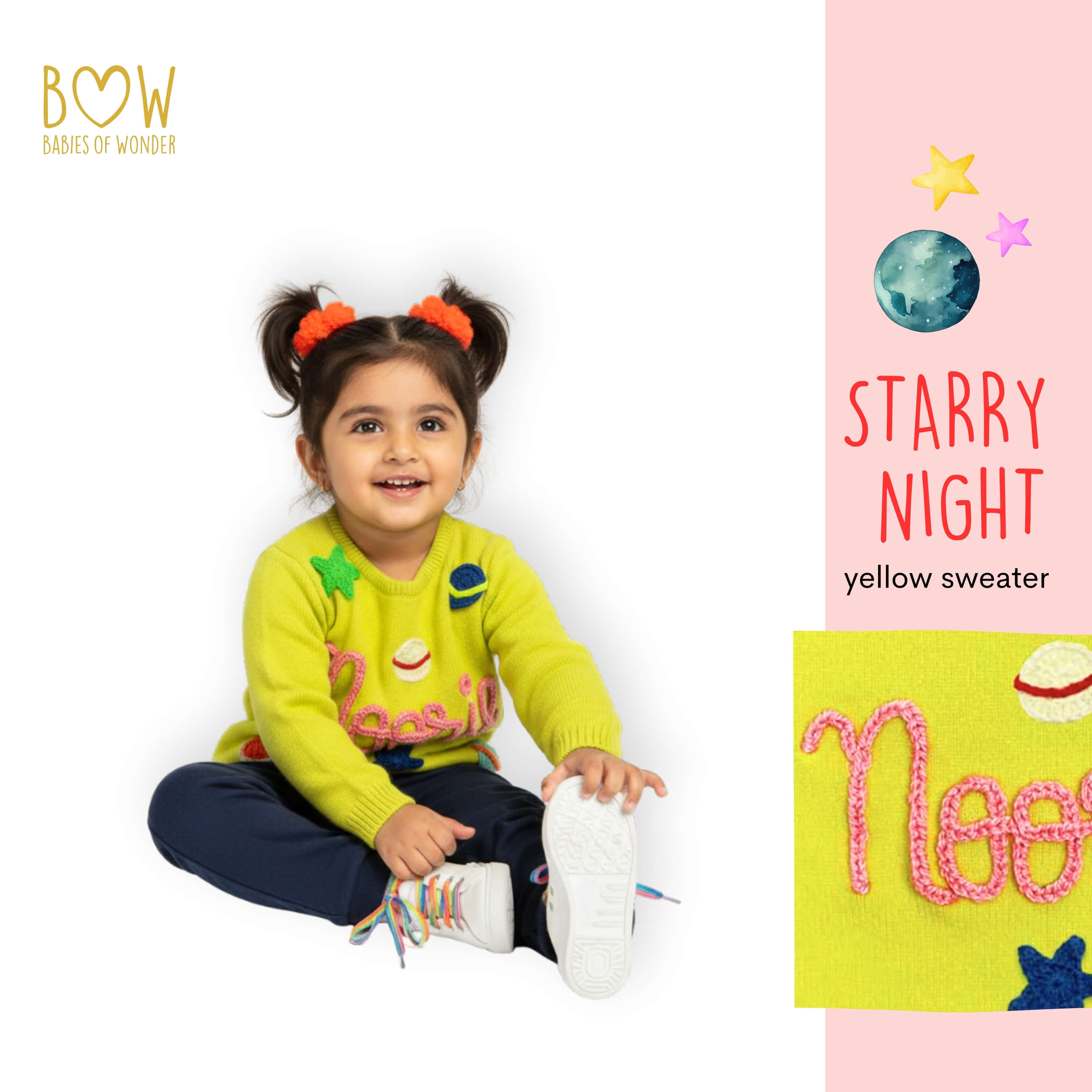 Girls Customised Starry Night Sweater