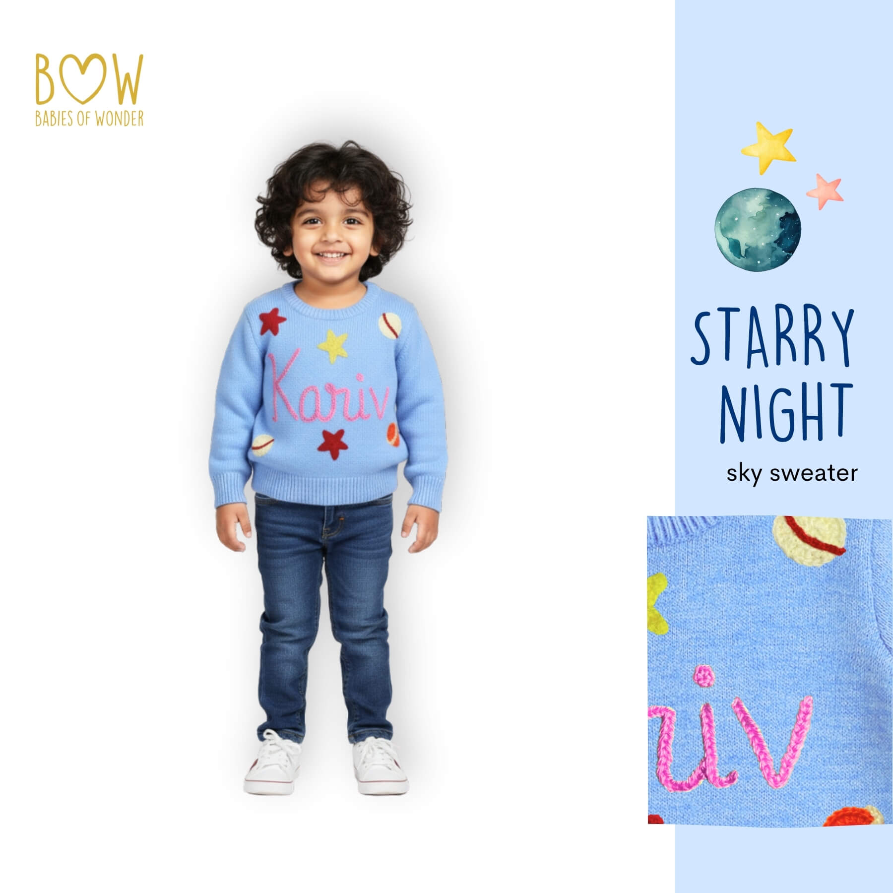 Boys Customised Starry Night Sweater