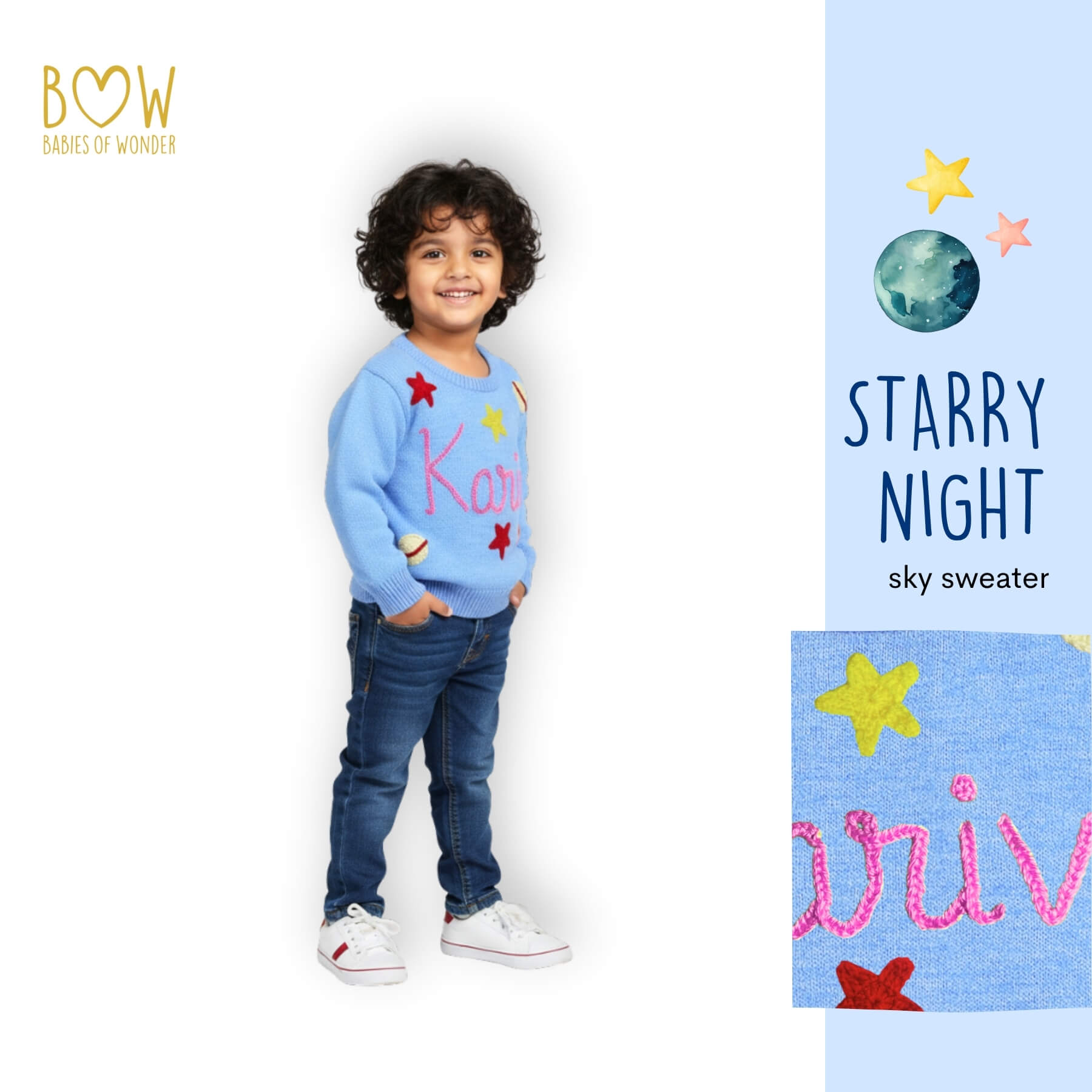 Boys Customised Starry Night Sweater