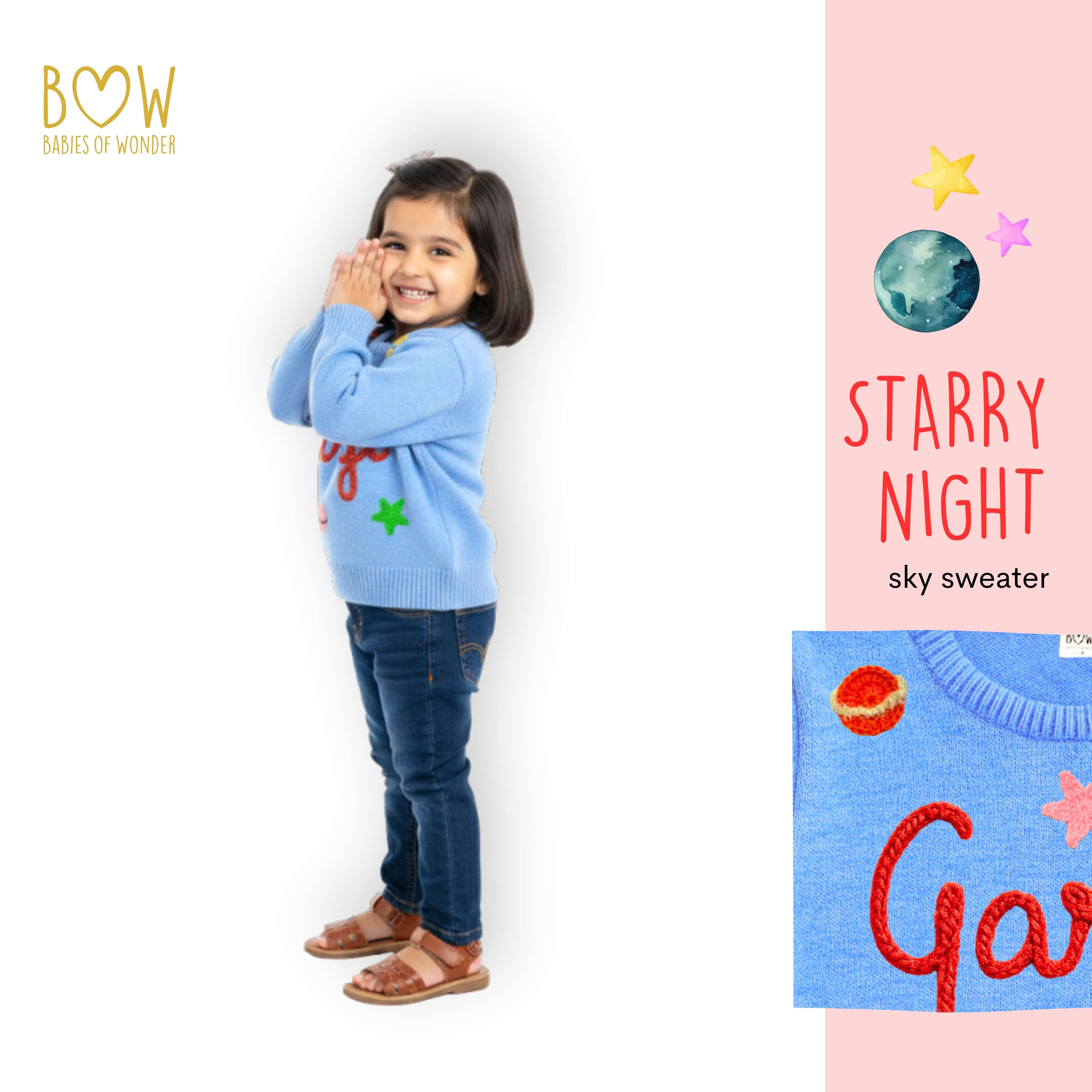 Girls Customised Starry Night Sweater