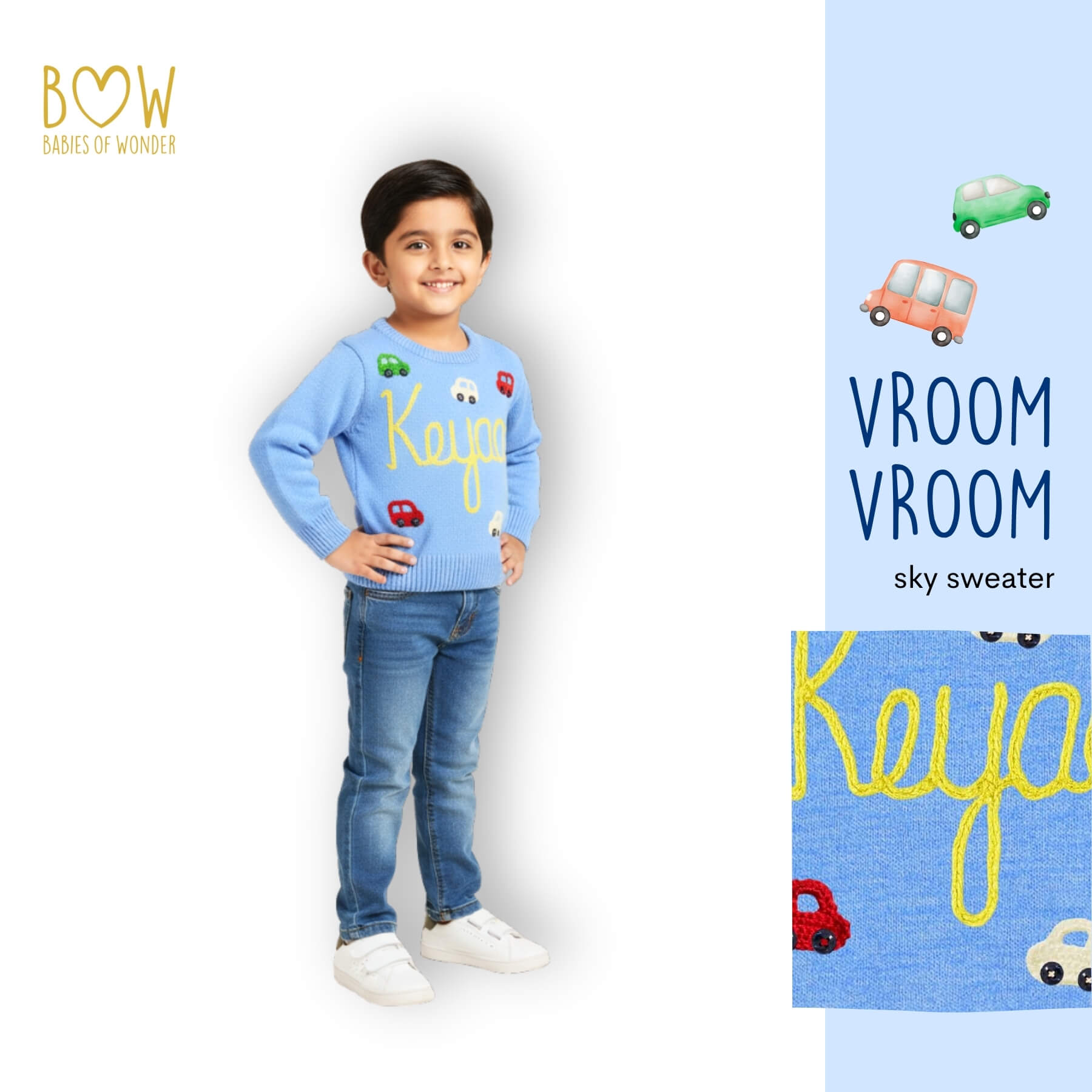 Boys Customised Cars Sweater