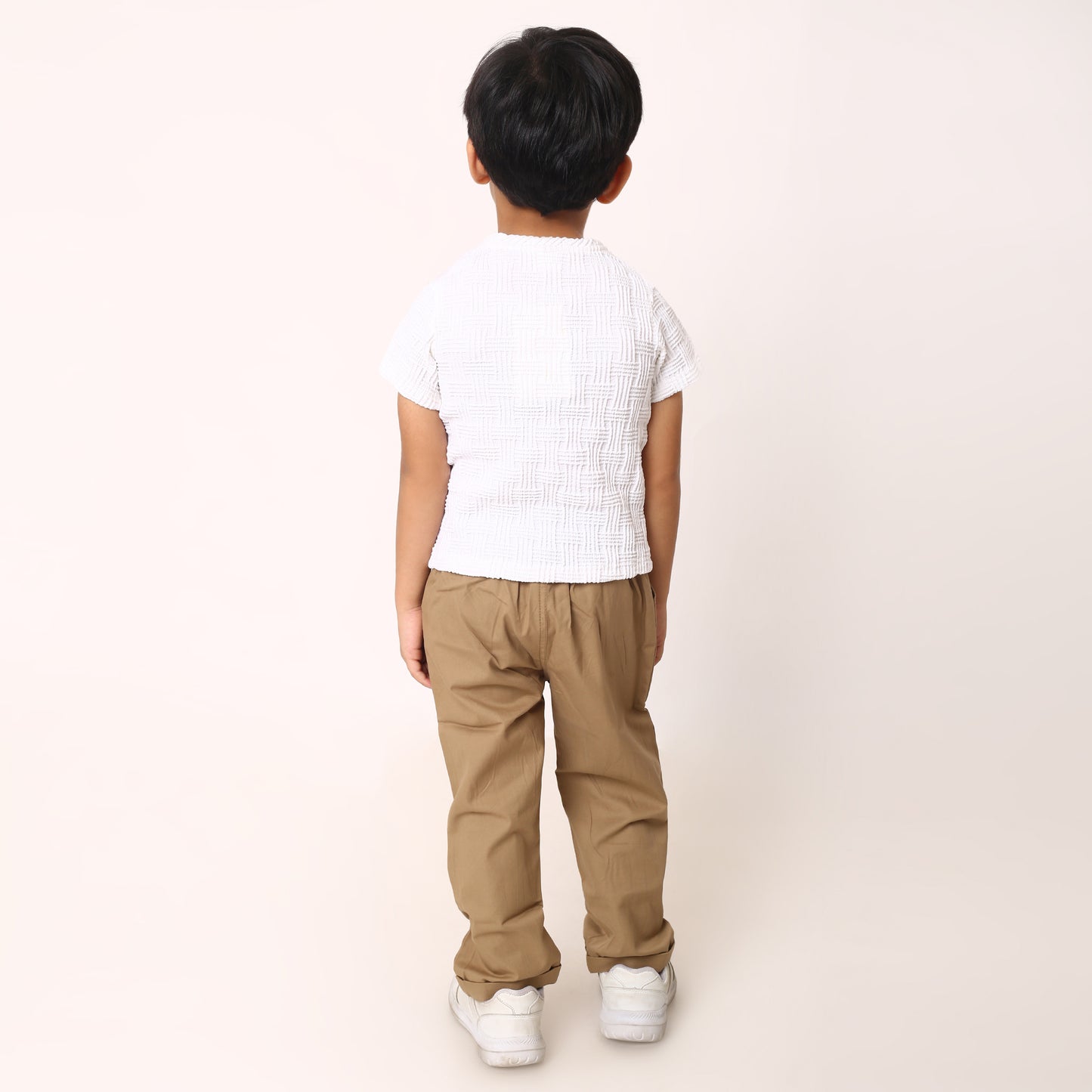 White Tucker Top + Brown Neo Pant