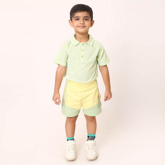 Green Chuck Top + Yellow Chase Shorts