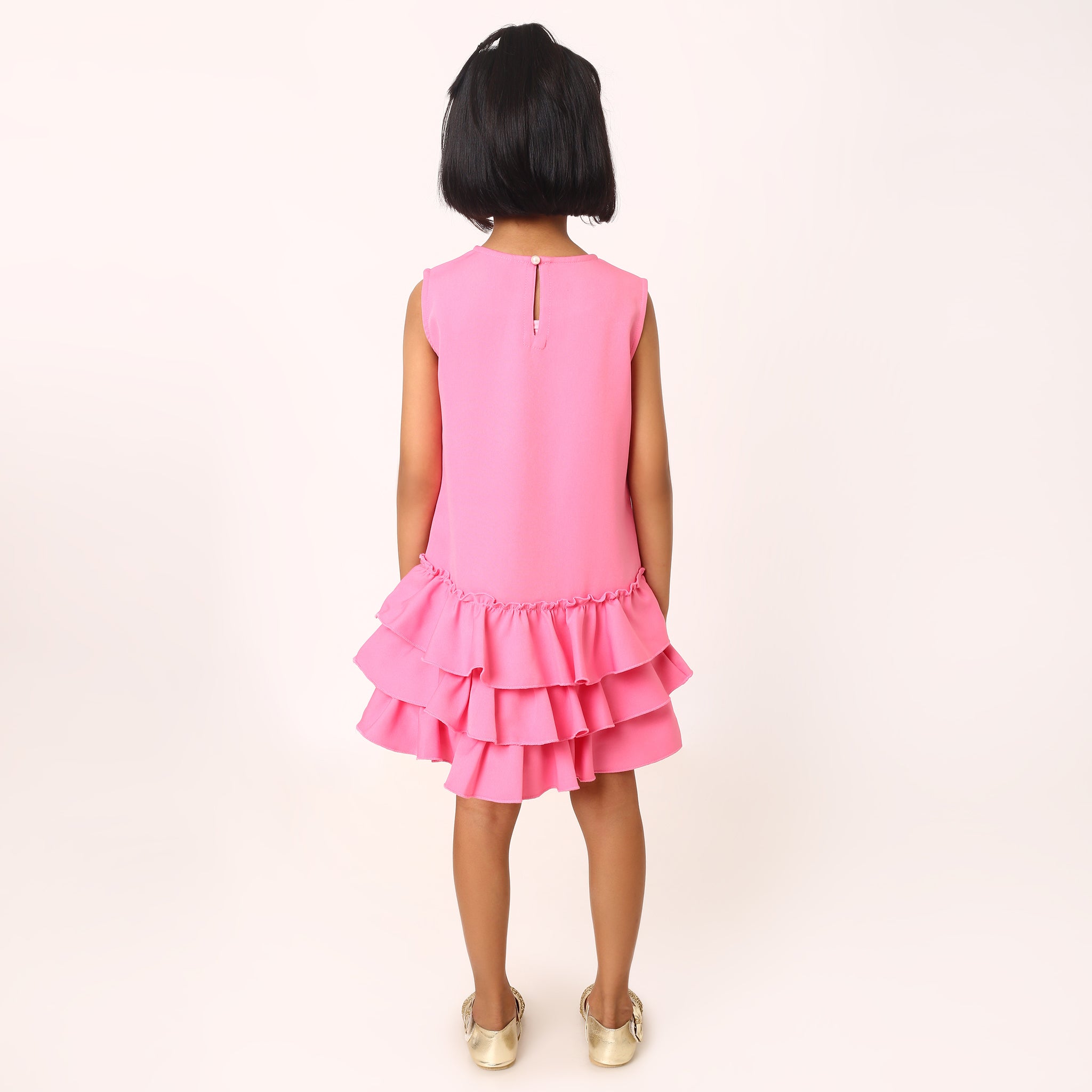 Ruffles Pixie Dress - Barbie Pink