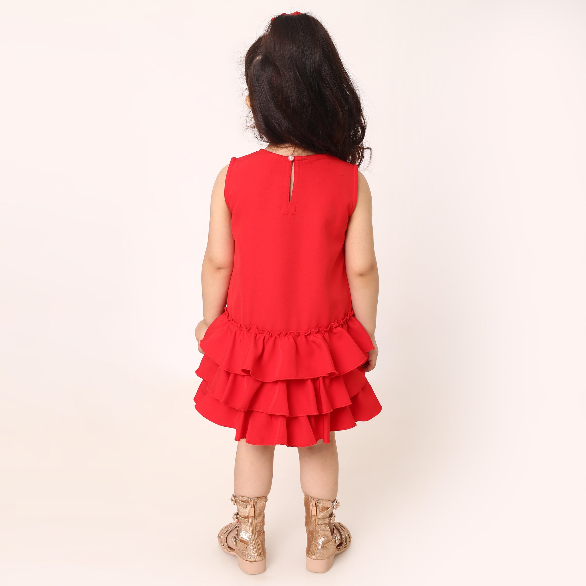 Ruffles Pixie Dress - Red