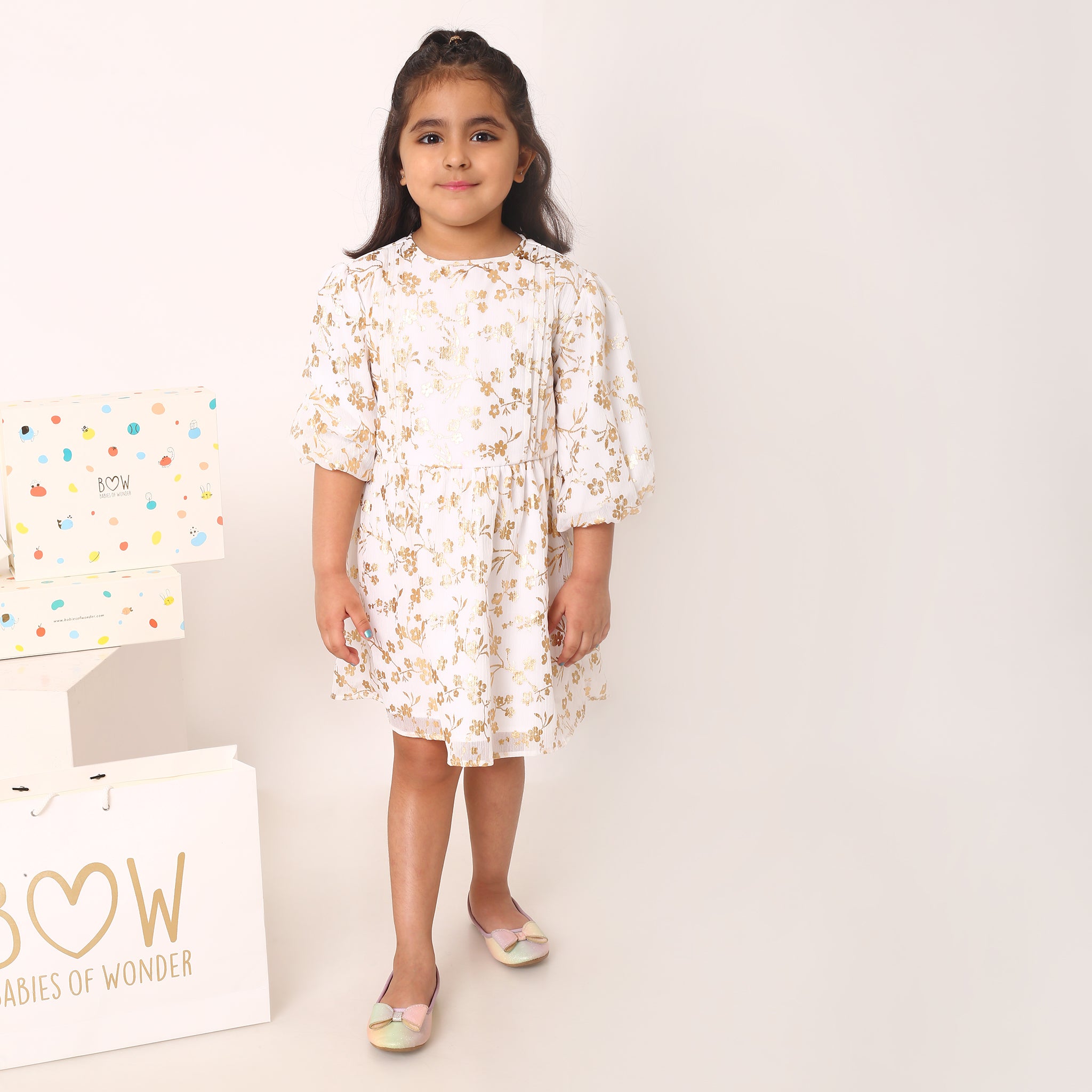 Festive Eloise Dress - White