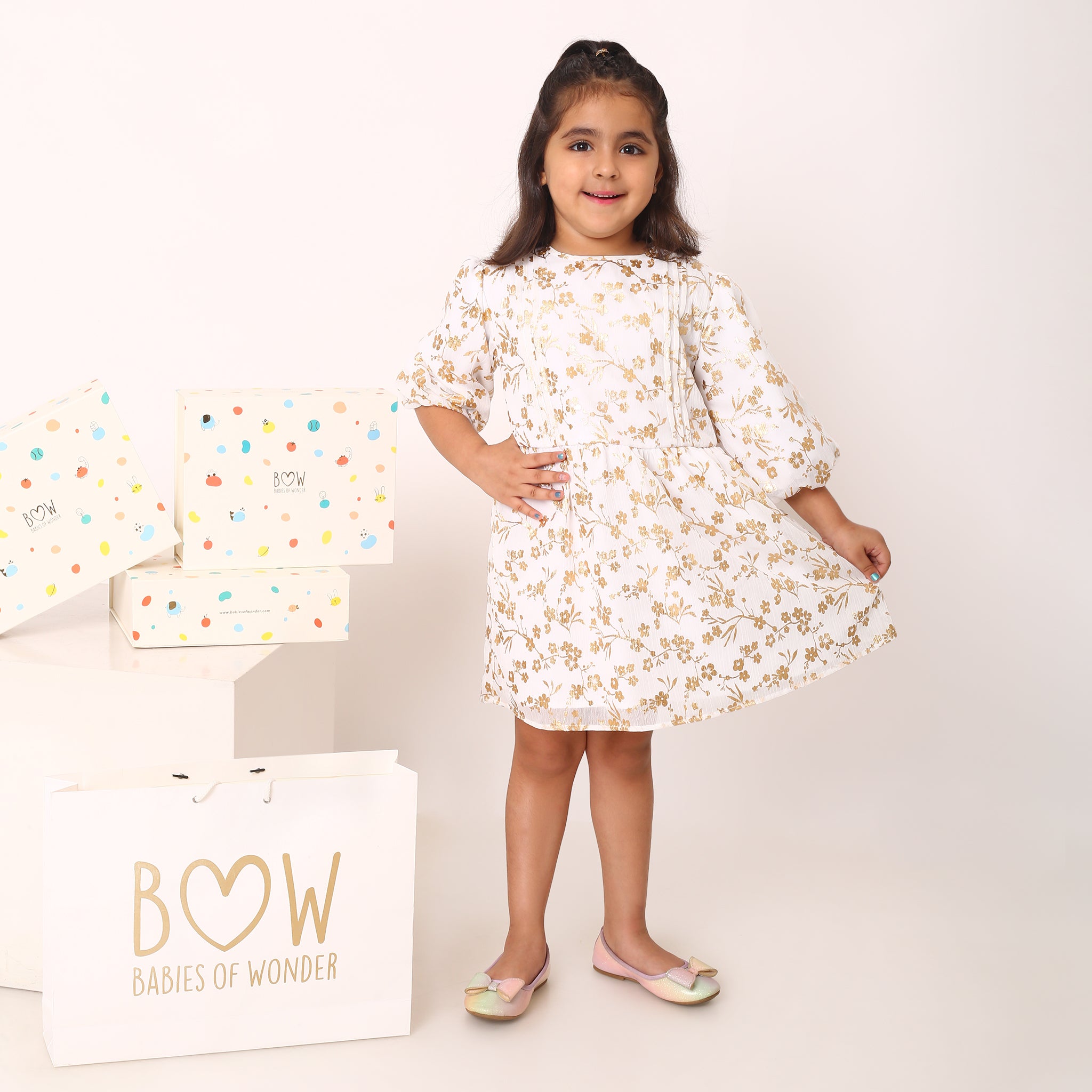 Festive Eloise Dress - White