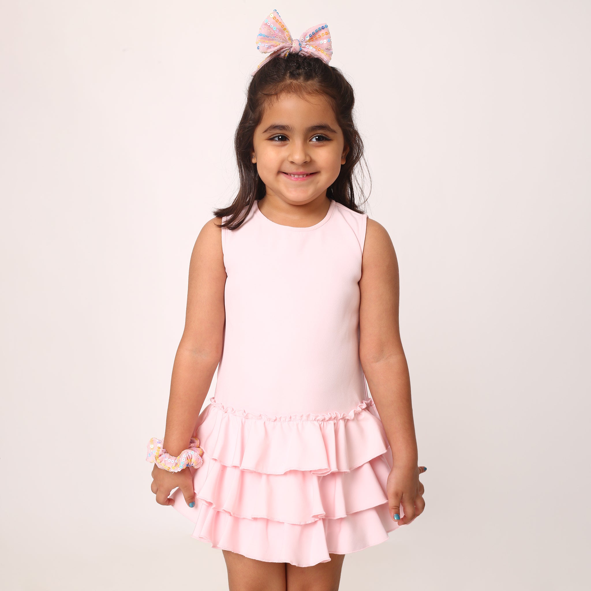 Ruffles Pixie Dress - Baby Pink