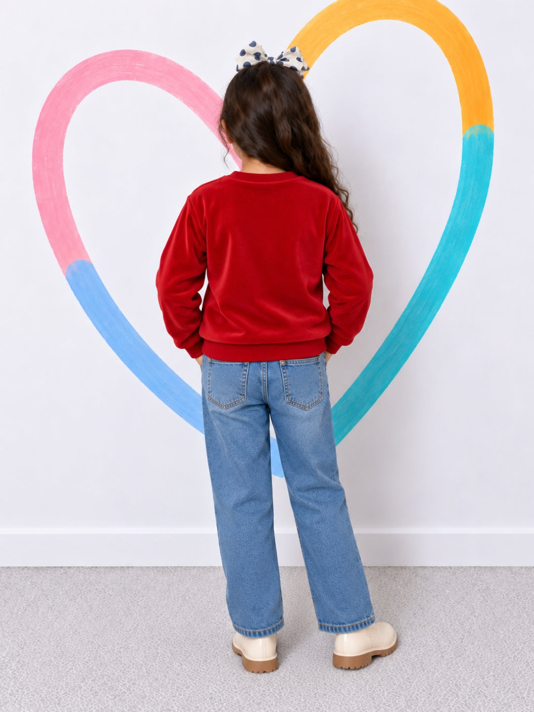 Soft Colourful Bows Sweatshirt - Red