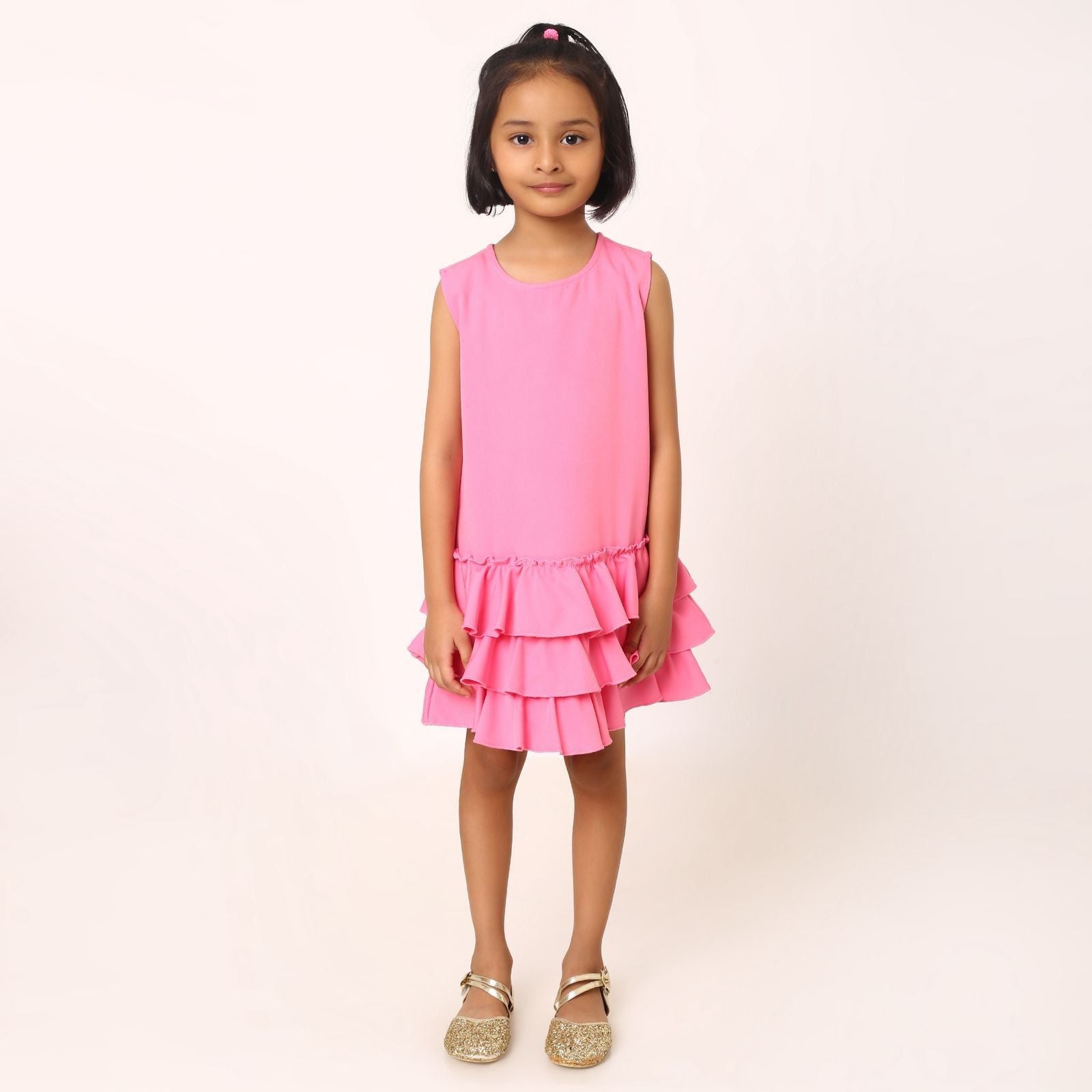 Ruffles Pixie Dress - Barbie Pink