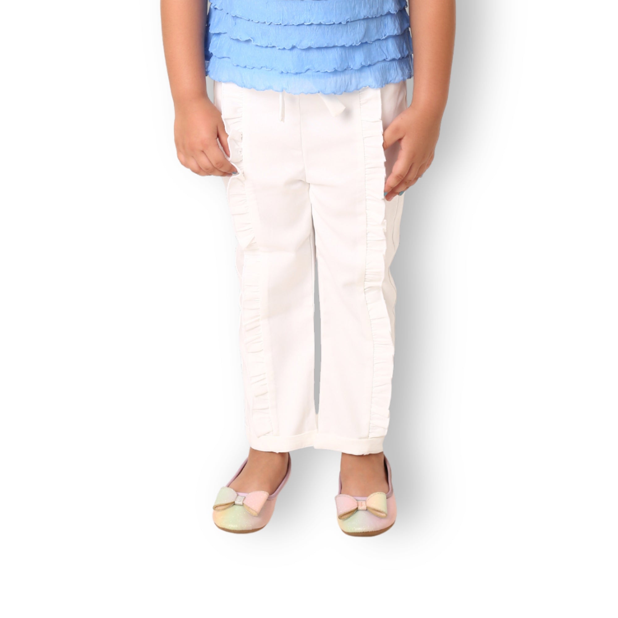 Ella Frills Pants - White