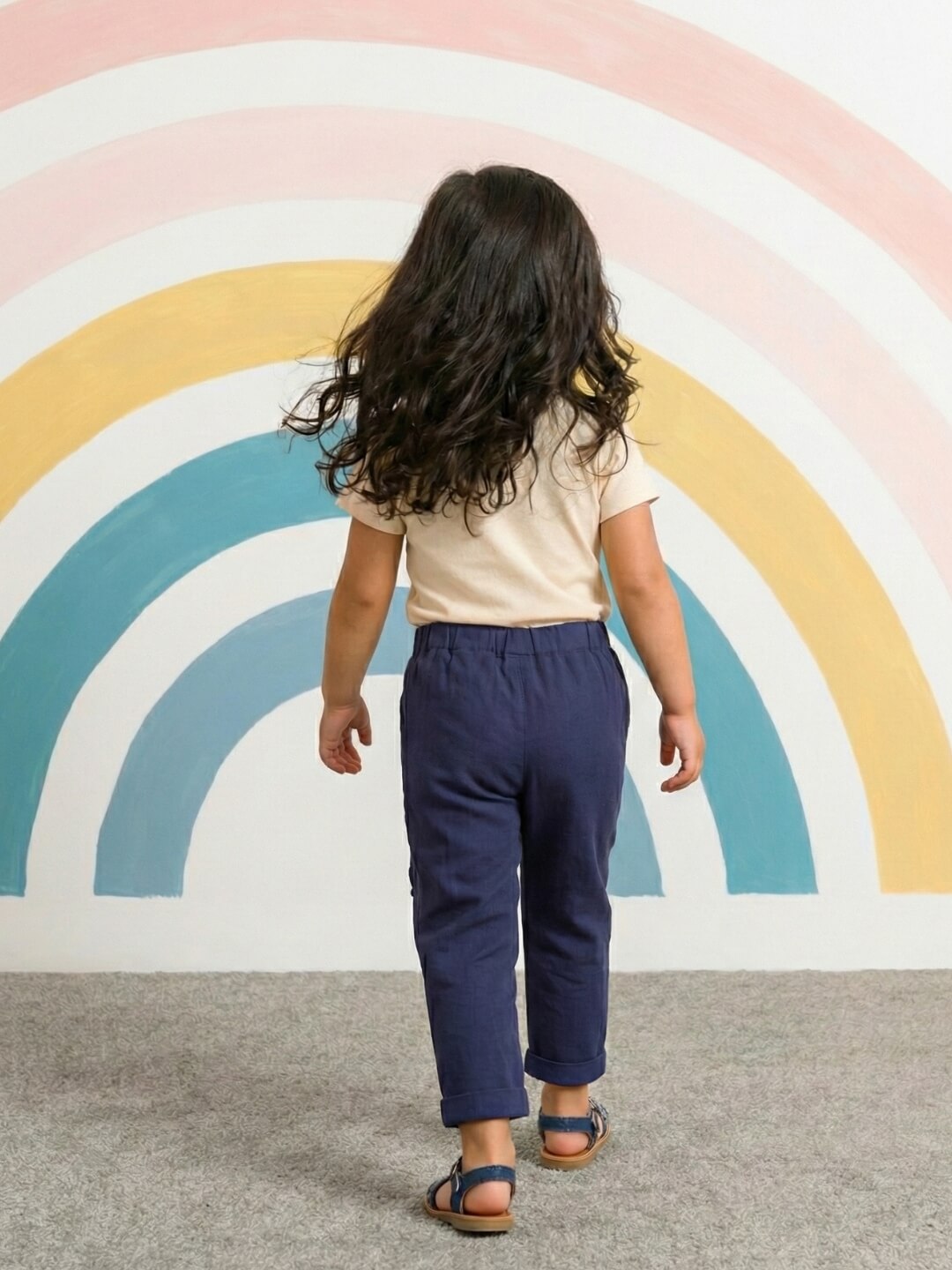 Ella Frill Pants - Navy